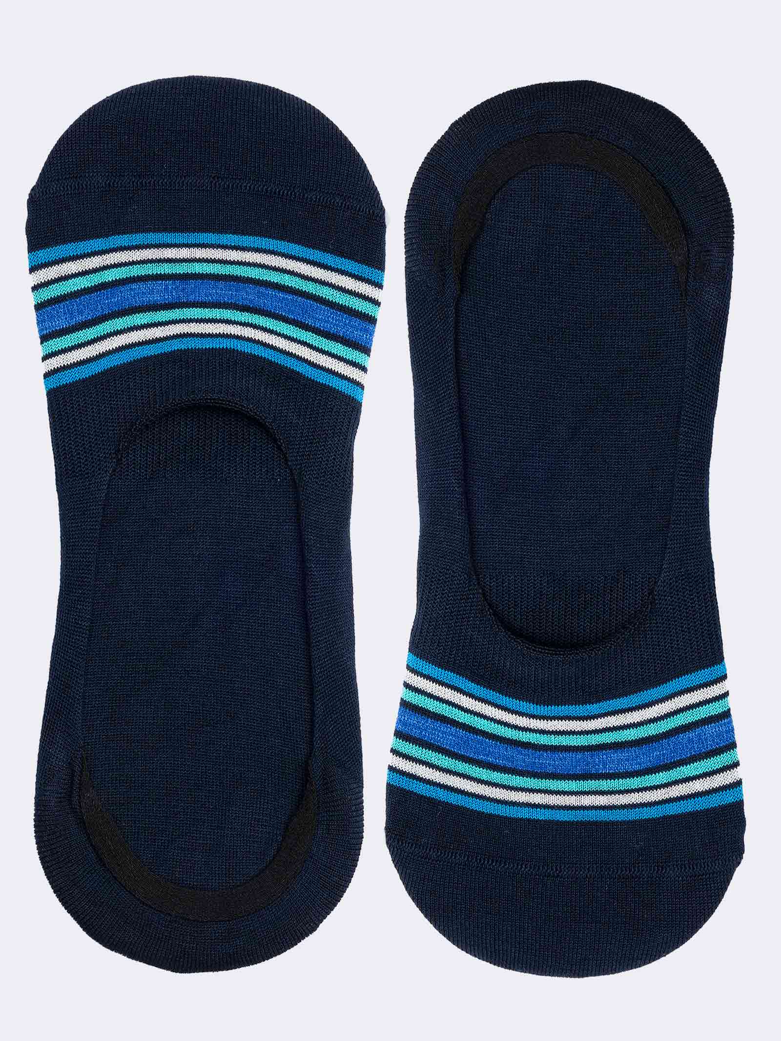 Calzini Fantasmini Uomo a Righe - Design Moderno in Fresco Cotone