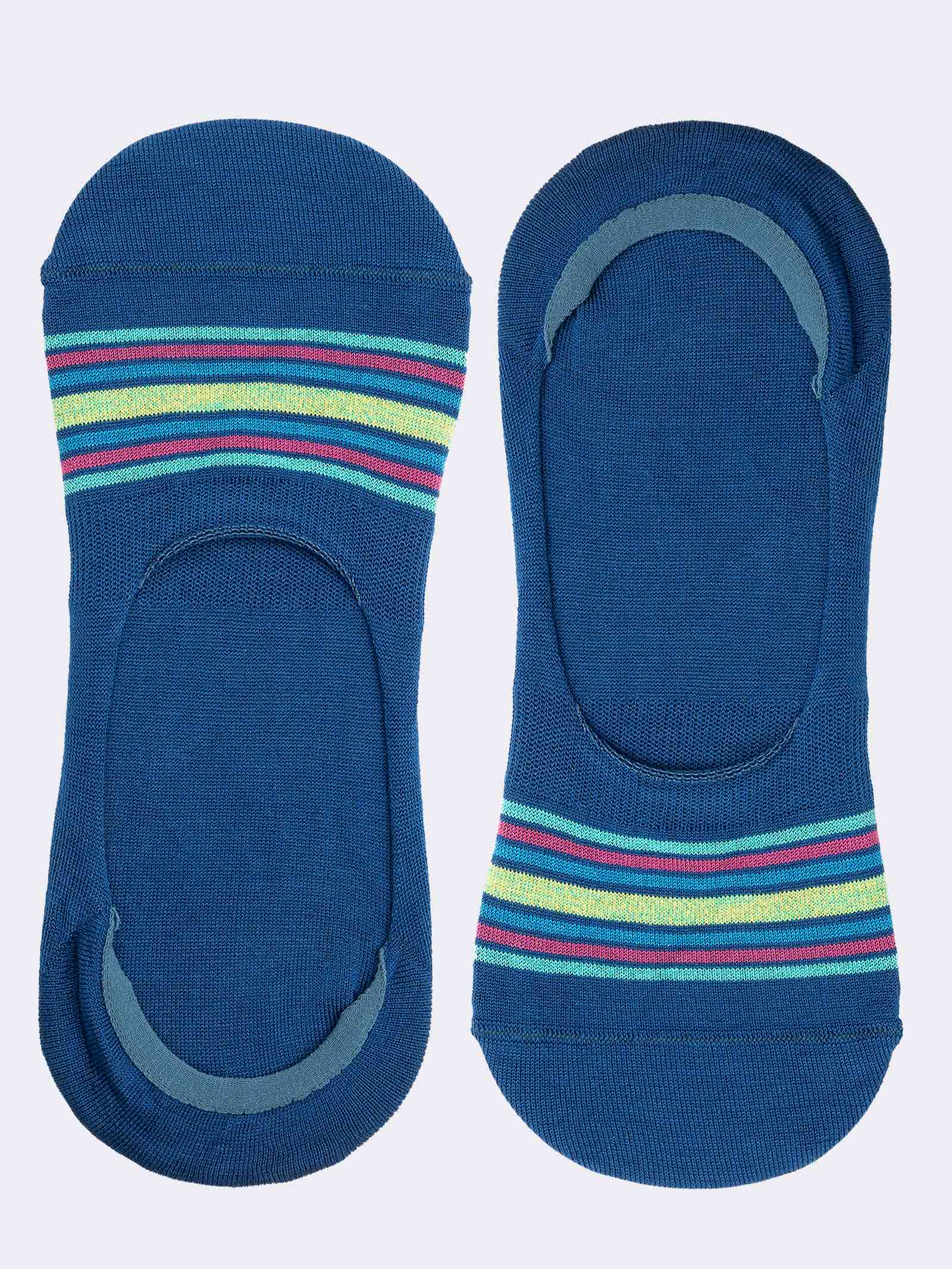 Calzini Fantasmini Uomo a Righe - Design Moderno in Fresco Cotone - Image 1