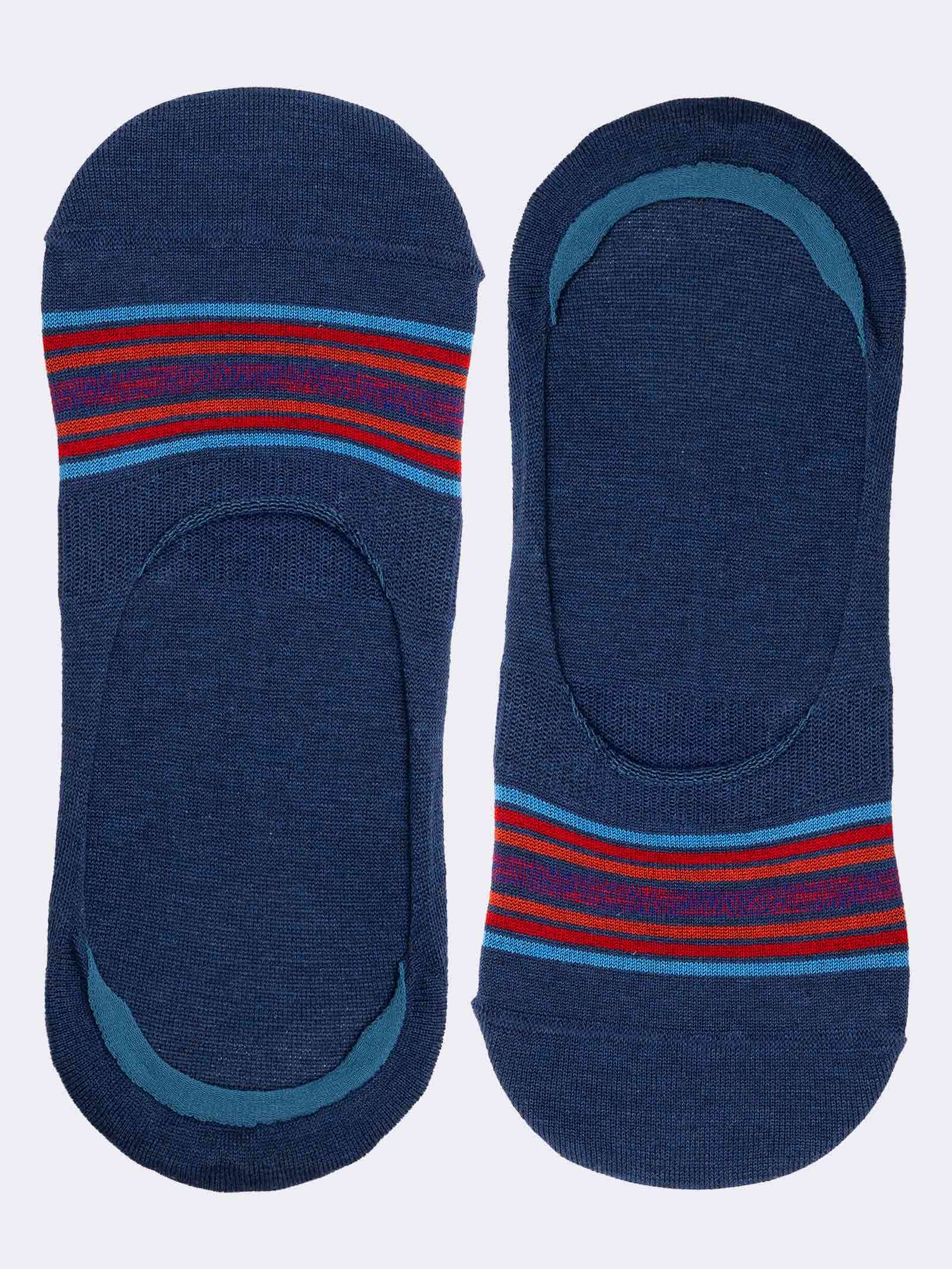 Calzini Fantasmini Uomo a Righe - Design Moderno in Fresco Cotone - Image 1