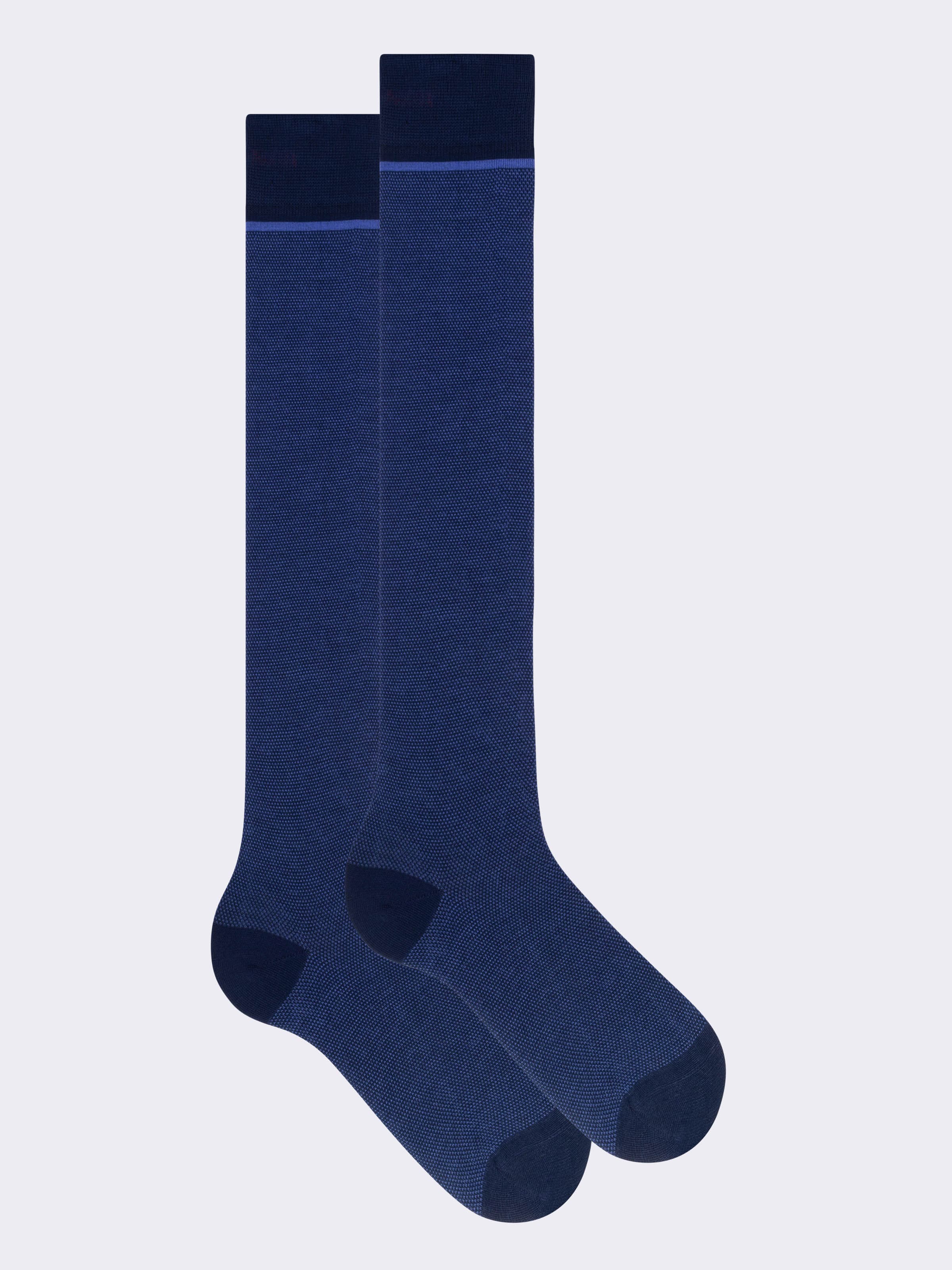 Calze Uomo Eleganti Lunghe in Fresco Cotone Fantasia Oxford - Image 1