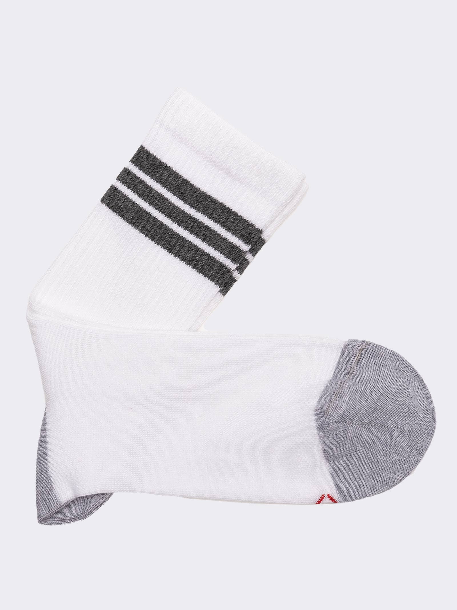 Calze Corte Sportive Uomo con Fantasia righe sul Polsino - Made in Italy - Image 1