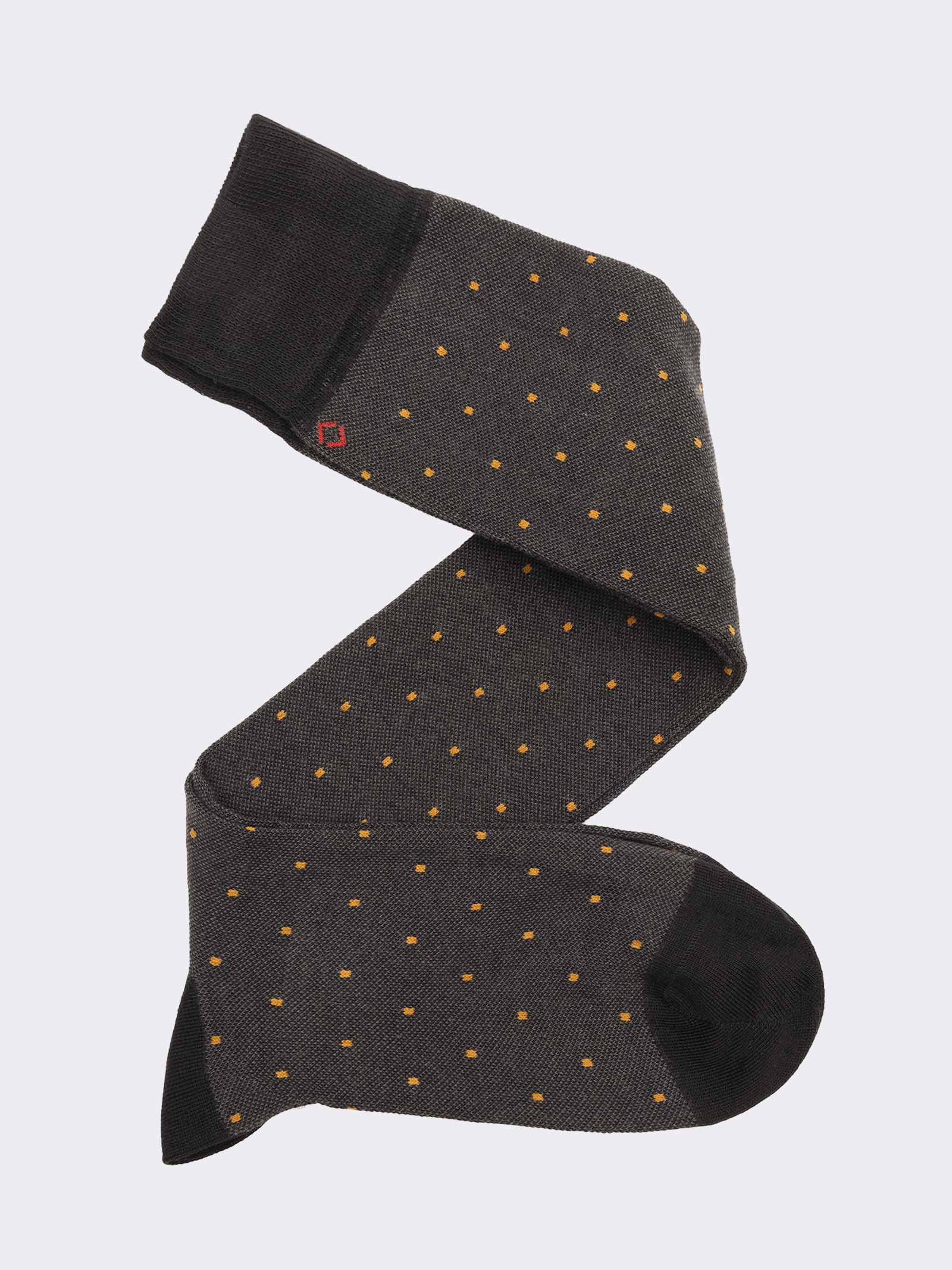 Calze lunghe uomo fantasia Pois in caldo cotone - Made in Italy - Image 1