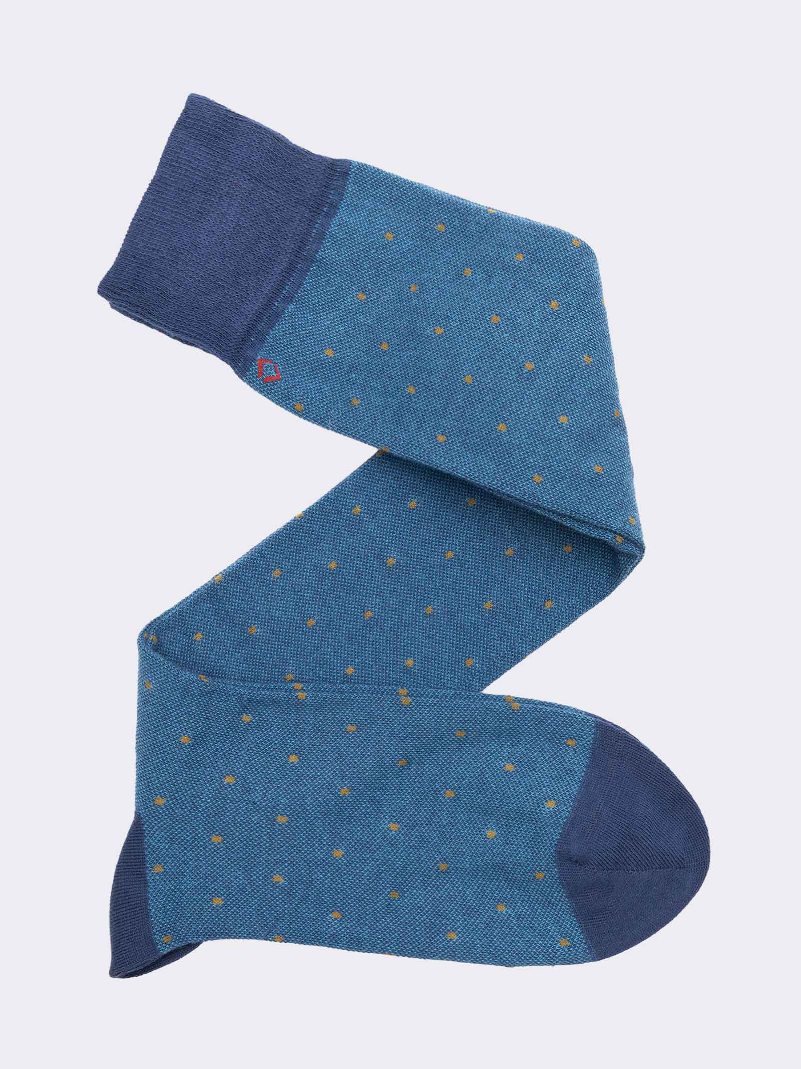 Calze lunghe uomo fantasia Pois in caldo cotone - Made in Italy - Image 1