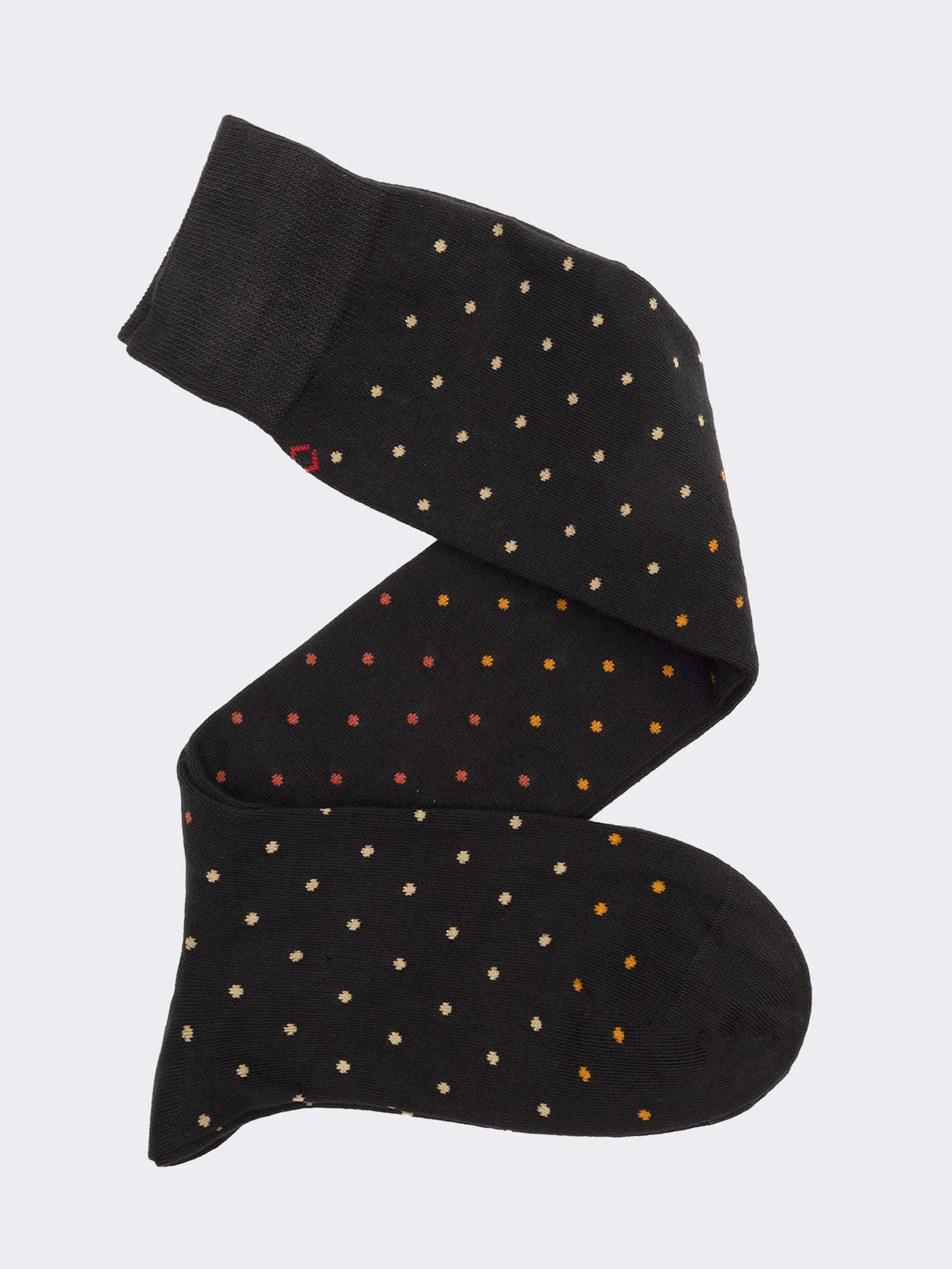 Calze lunghe uomo fantasia Pois sfumati in caldo cotone - Made in Italy - Image 1