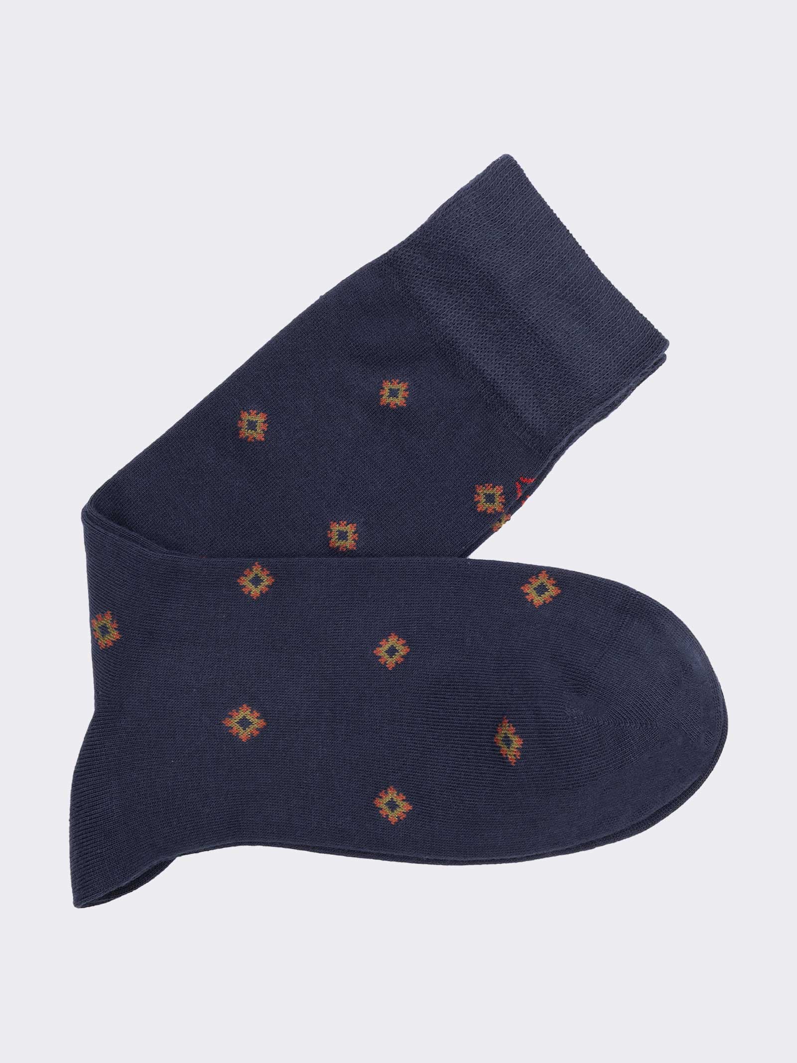 Calze lunghe uomo mini Rombi in caldo Cotone - Made in Italy - Image 1
