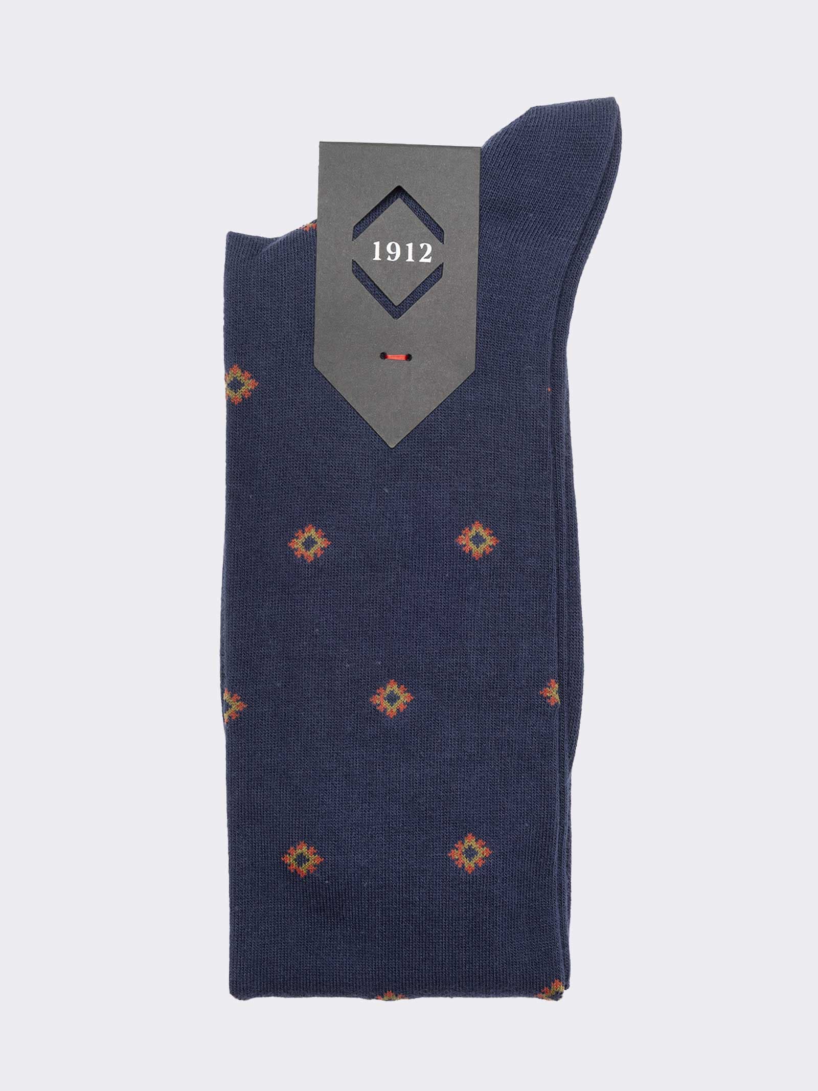 Calze lunghe uomo fantasia Cravatta in caldo cotone - Made in Italy - Image 2