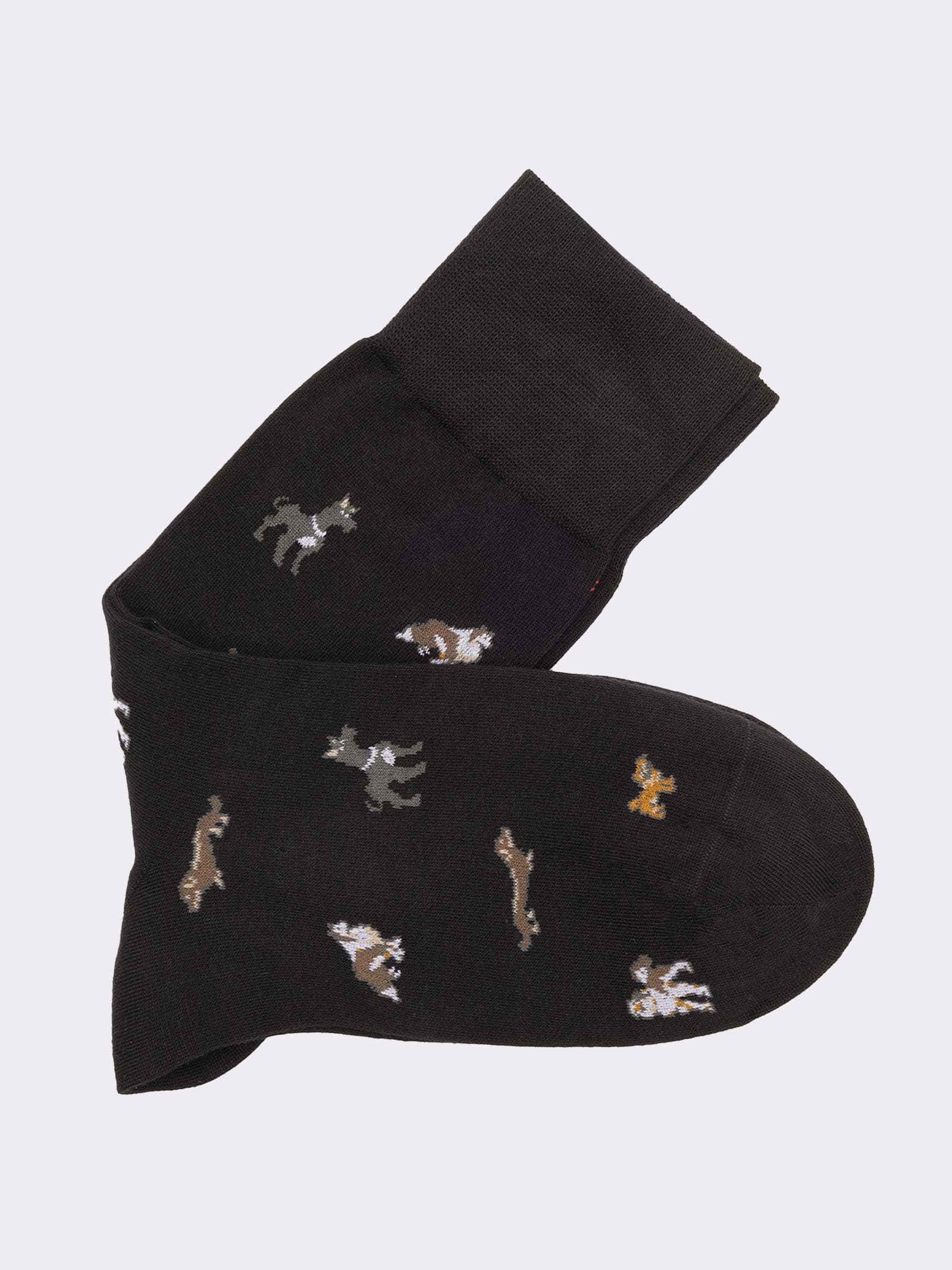Calze corte uomo fantasia Cani in caldo cotone - Made in Italy - Image 1