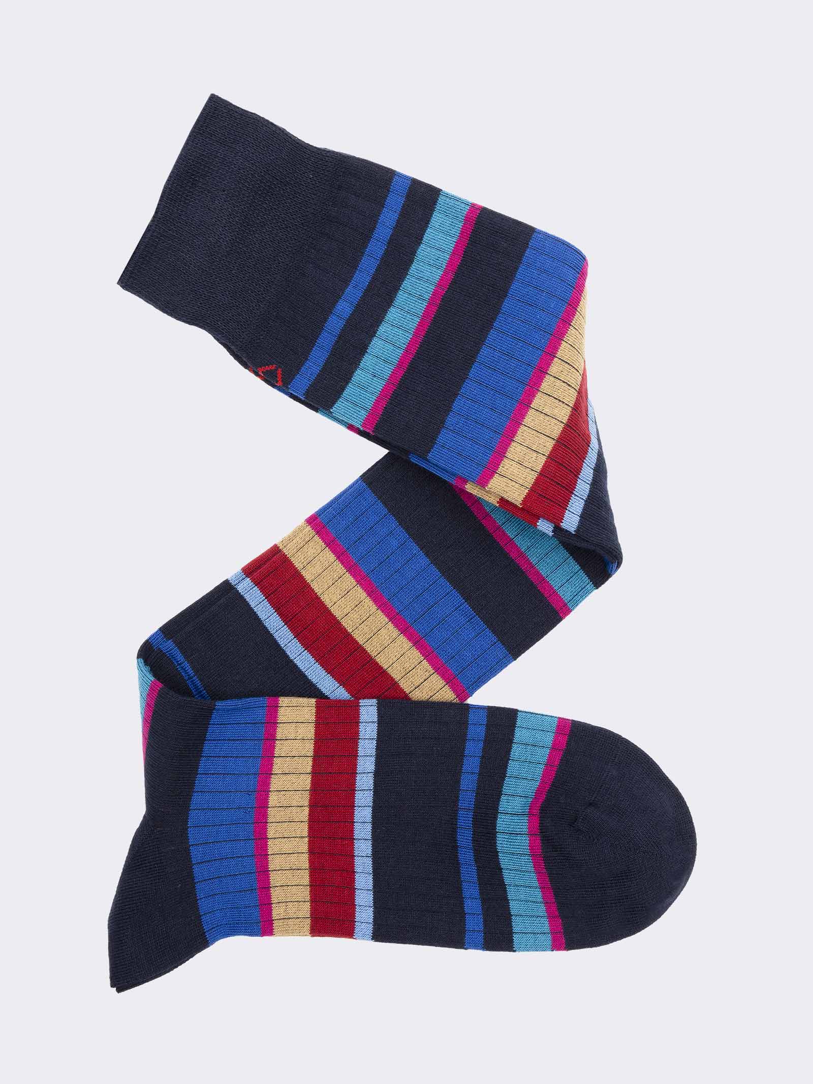 Calze lunghe da uomo a Fasce Colorate in caldo Cotone - Made in Italy - Image 1