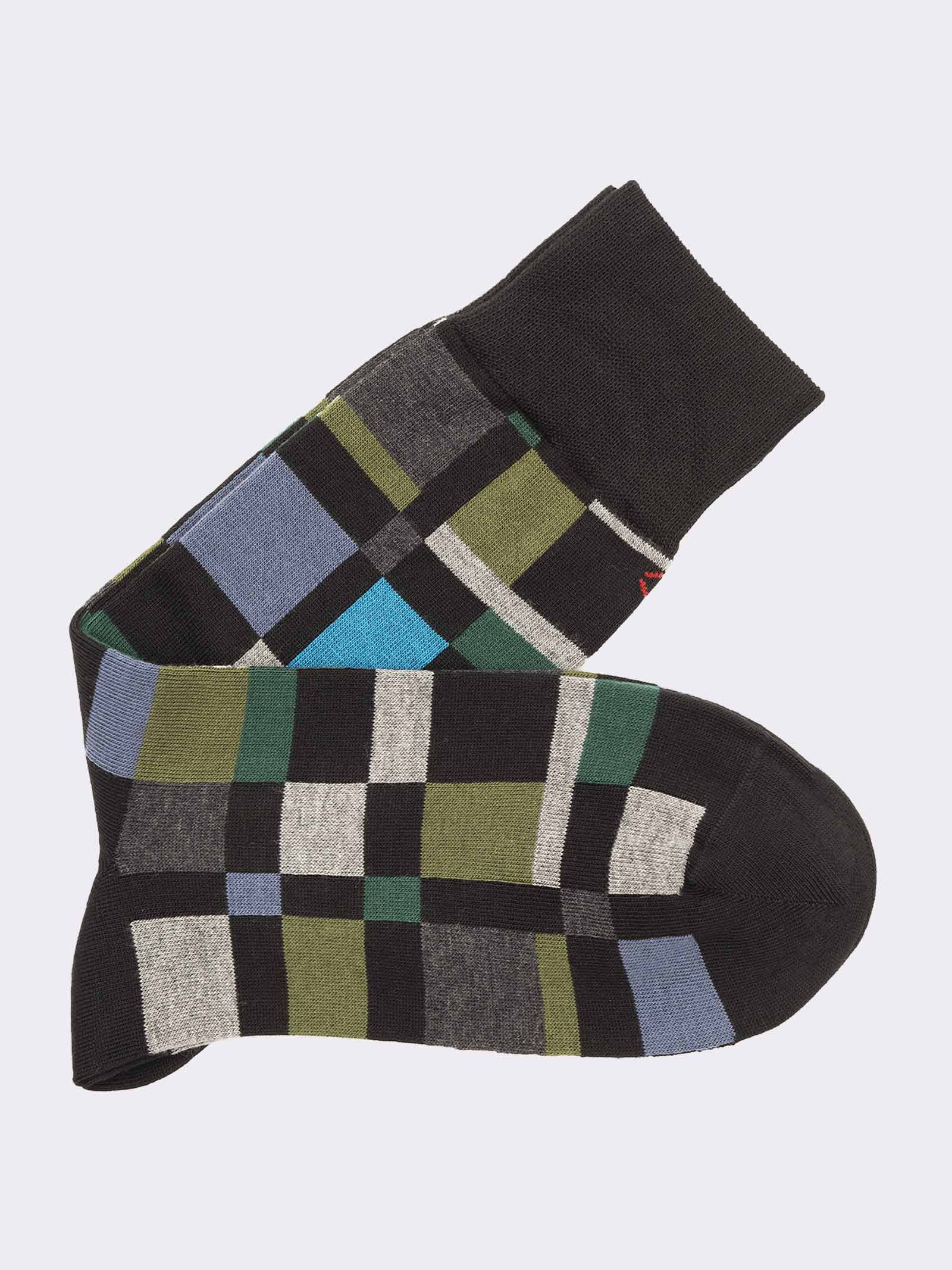 Calze Uomo Block Color in Caldo Cotone - Made in Italy - Image 1