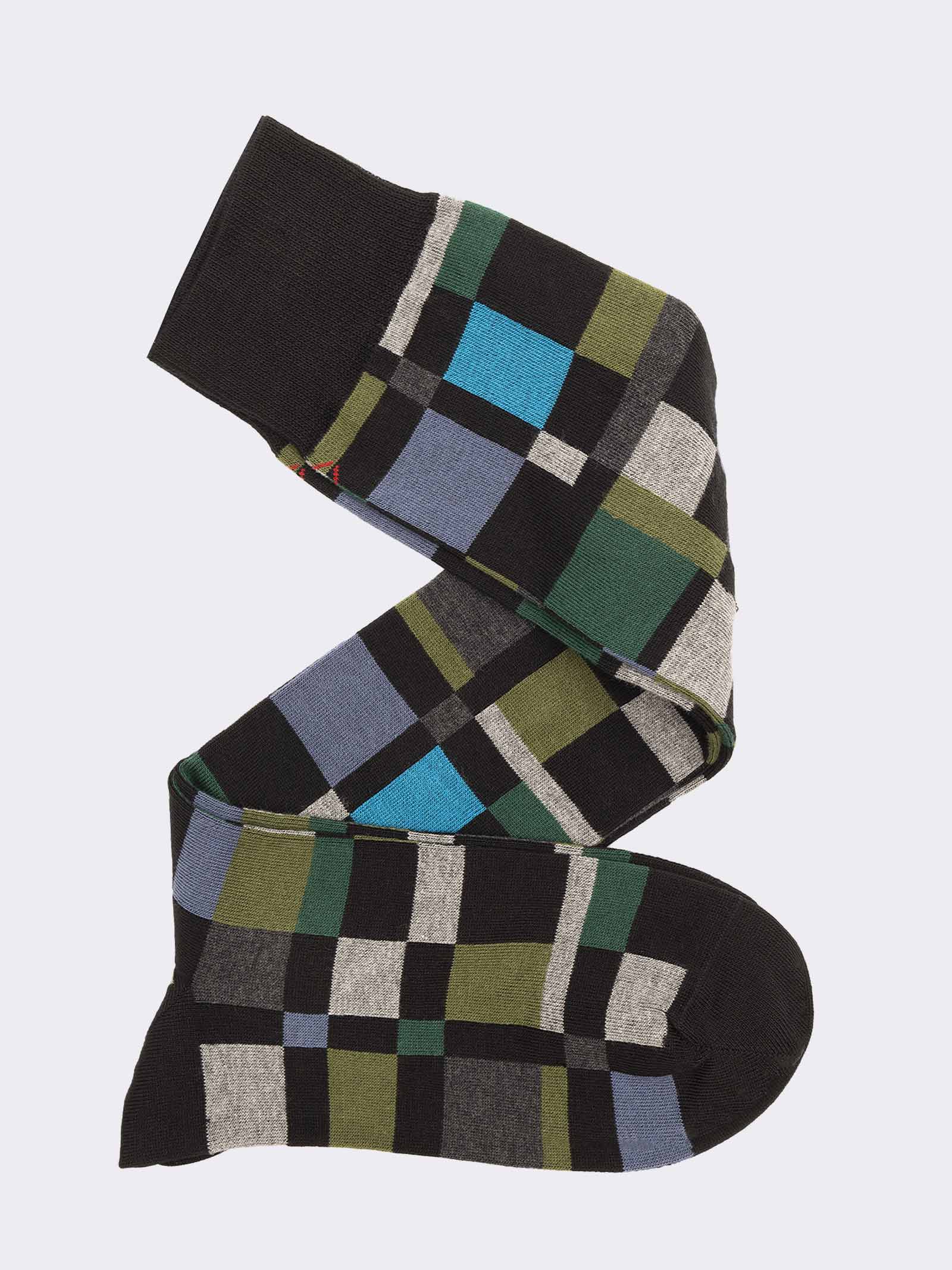 Calze Lunghe Uomo Block Color in Caldo Cotone - Made in Italy - Image 1