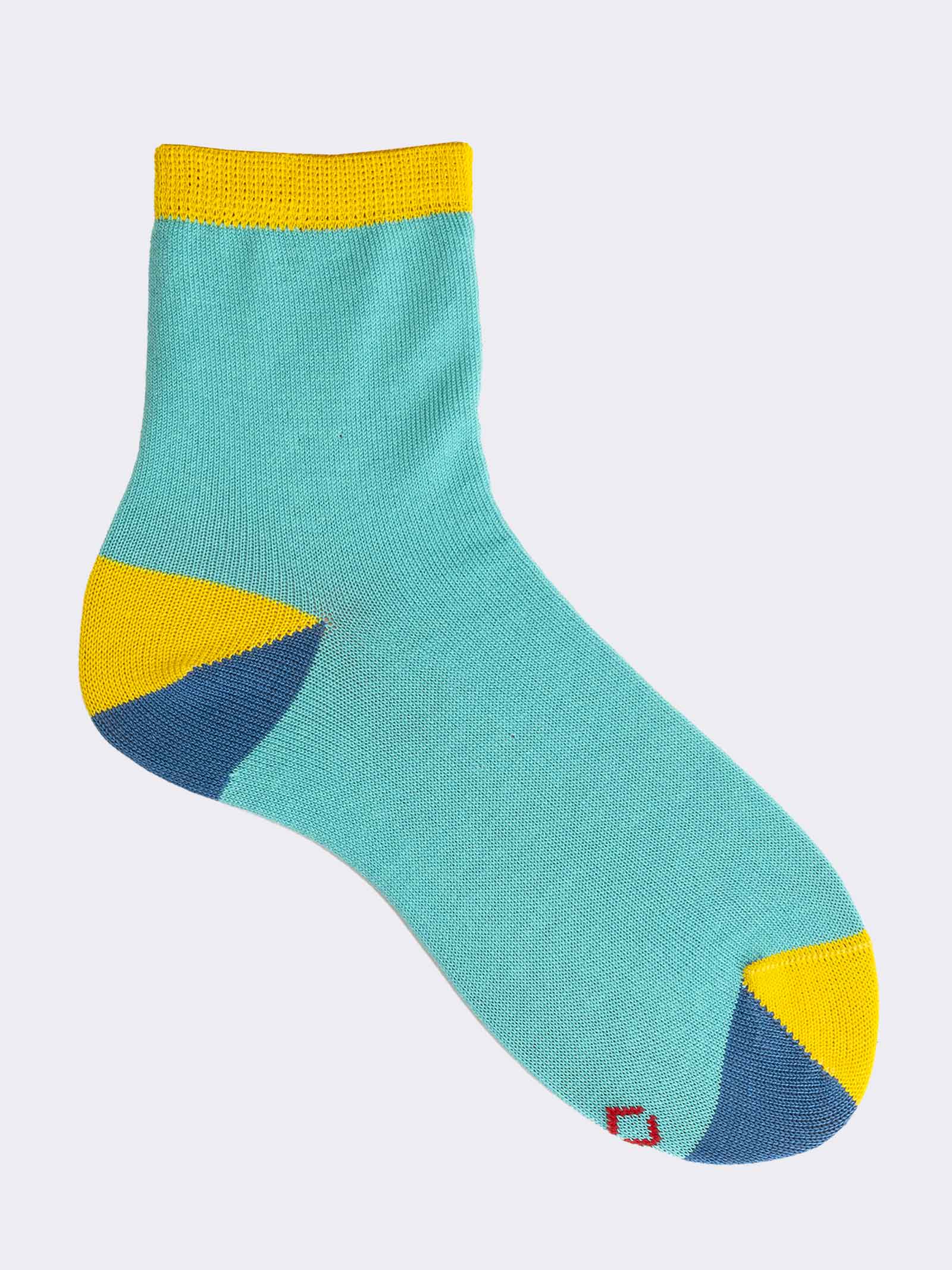 Calze corte bambino fantasia in fresco Cotone - Made in Italy - Image 1