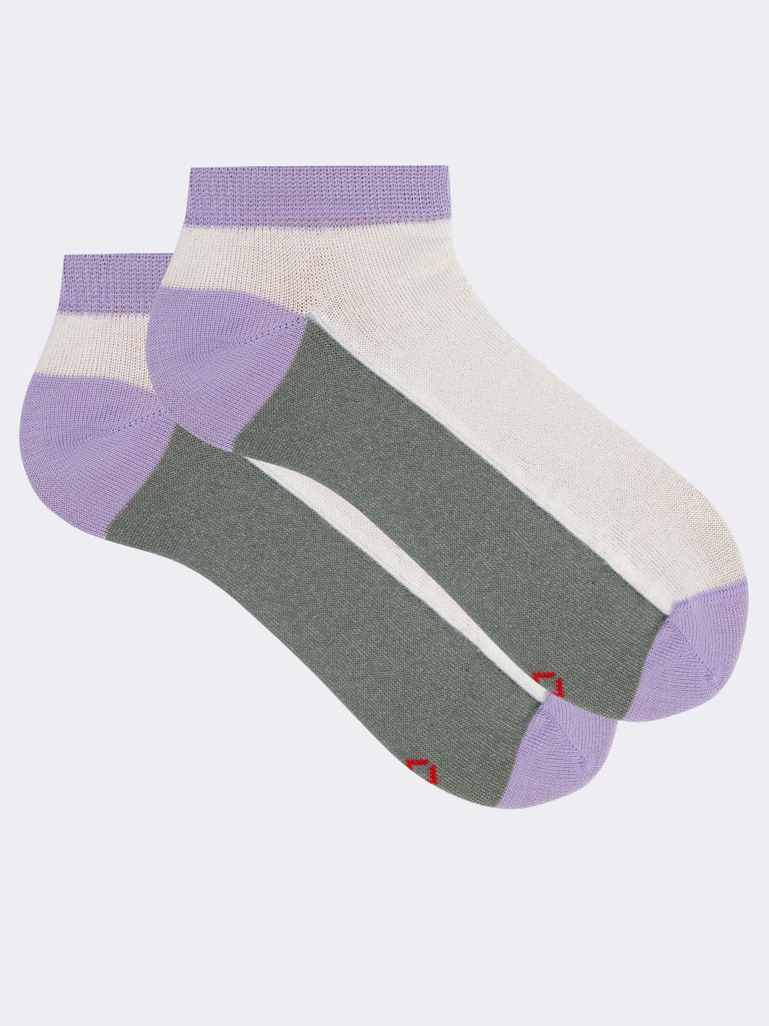 Calze Sneakers Donna Fresco cotone fantasia a colore