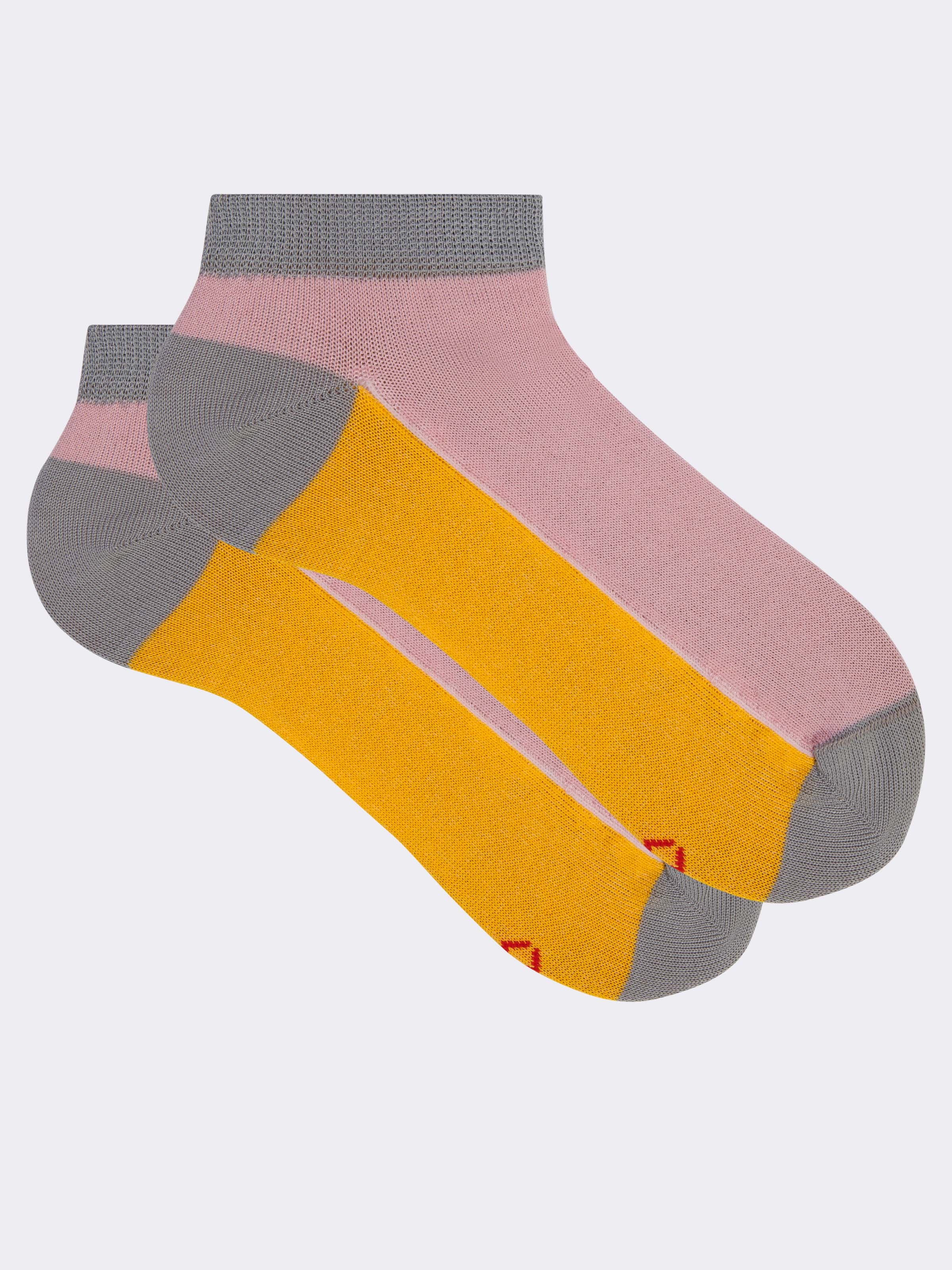 Calze Sneakers Donna Fresco cotone fantasia a colore - Image 1