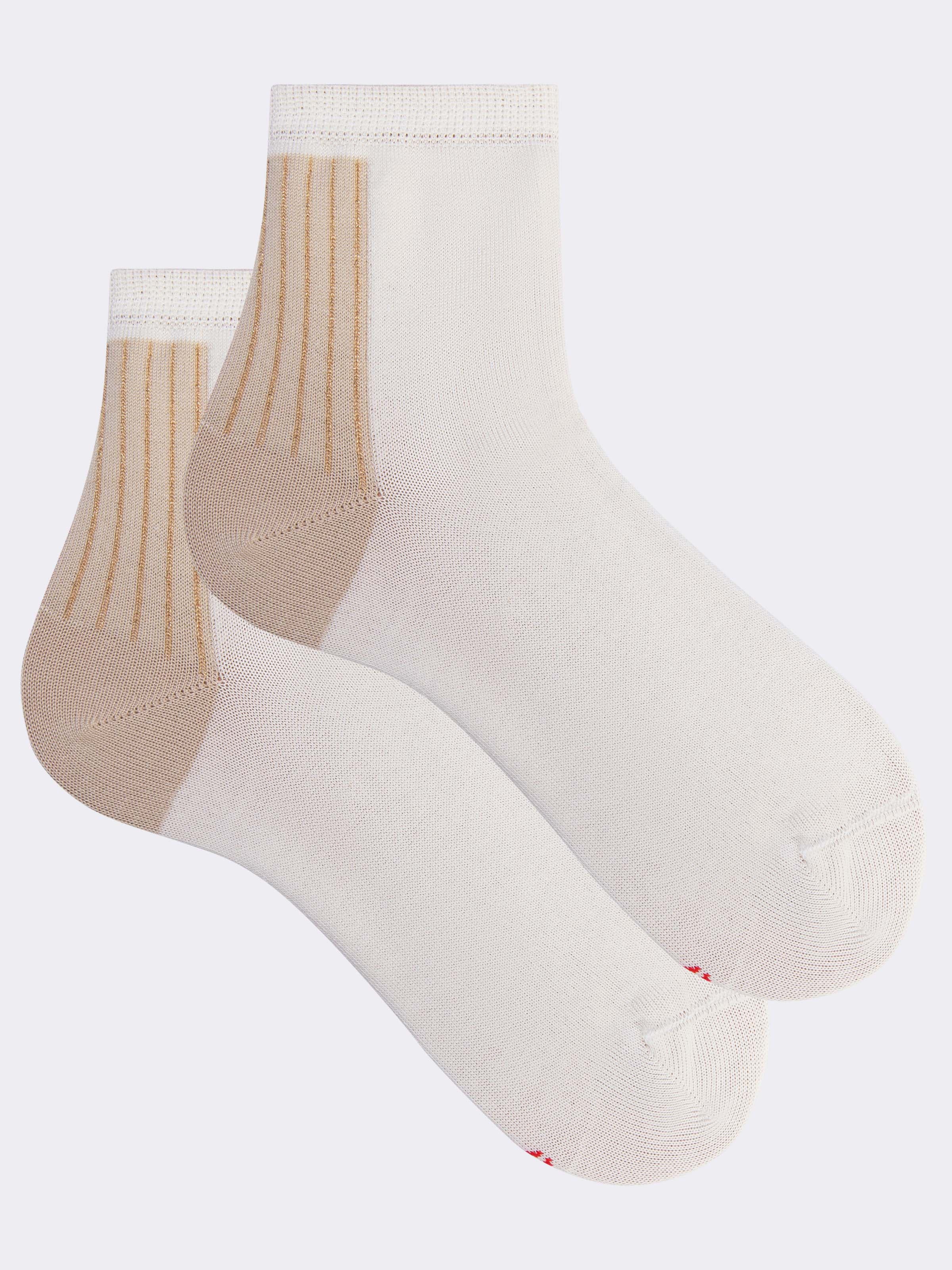 Calze corte Donna Fresco cotone fantasia a Costa lurex