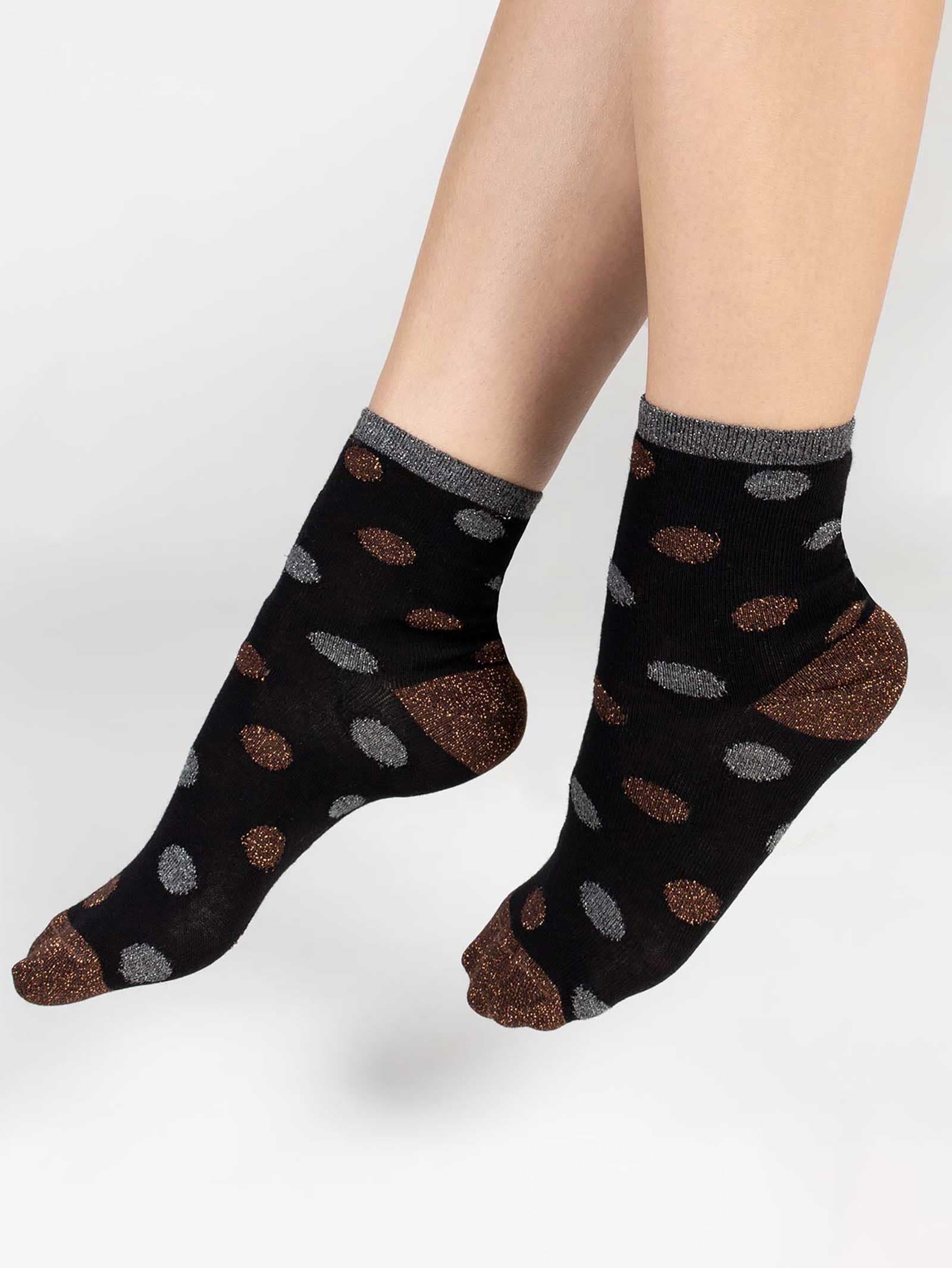 Calzini Donna Eleganti a Pois in Caldo Cotone - Calze Corte Fashion - Image 1