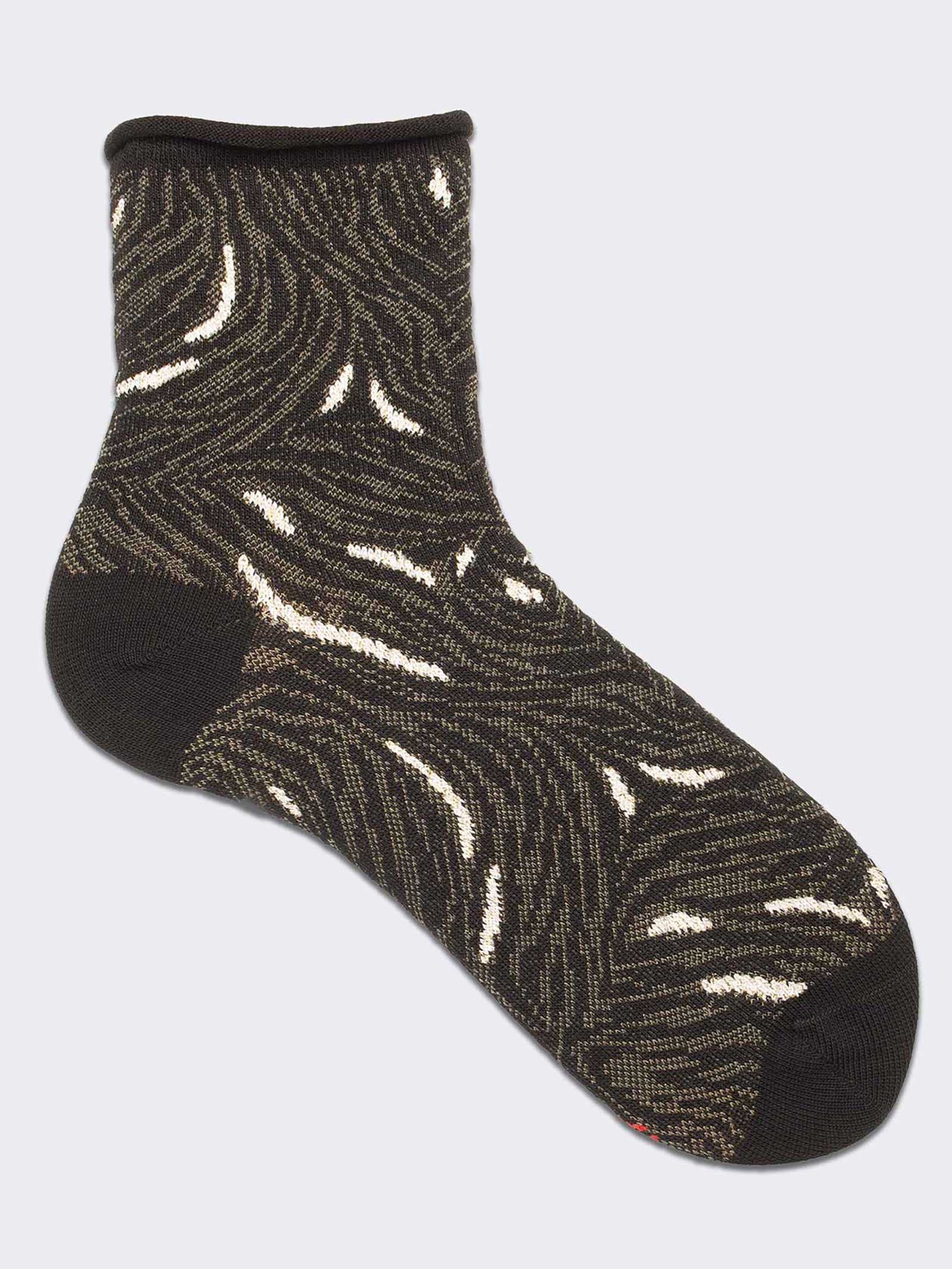 Calzini Donna Corti Fantasia in Caldo Cotone - Design Moderno - Image 1