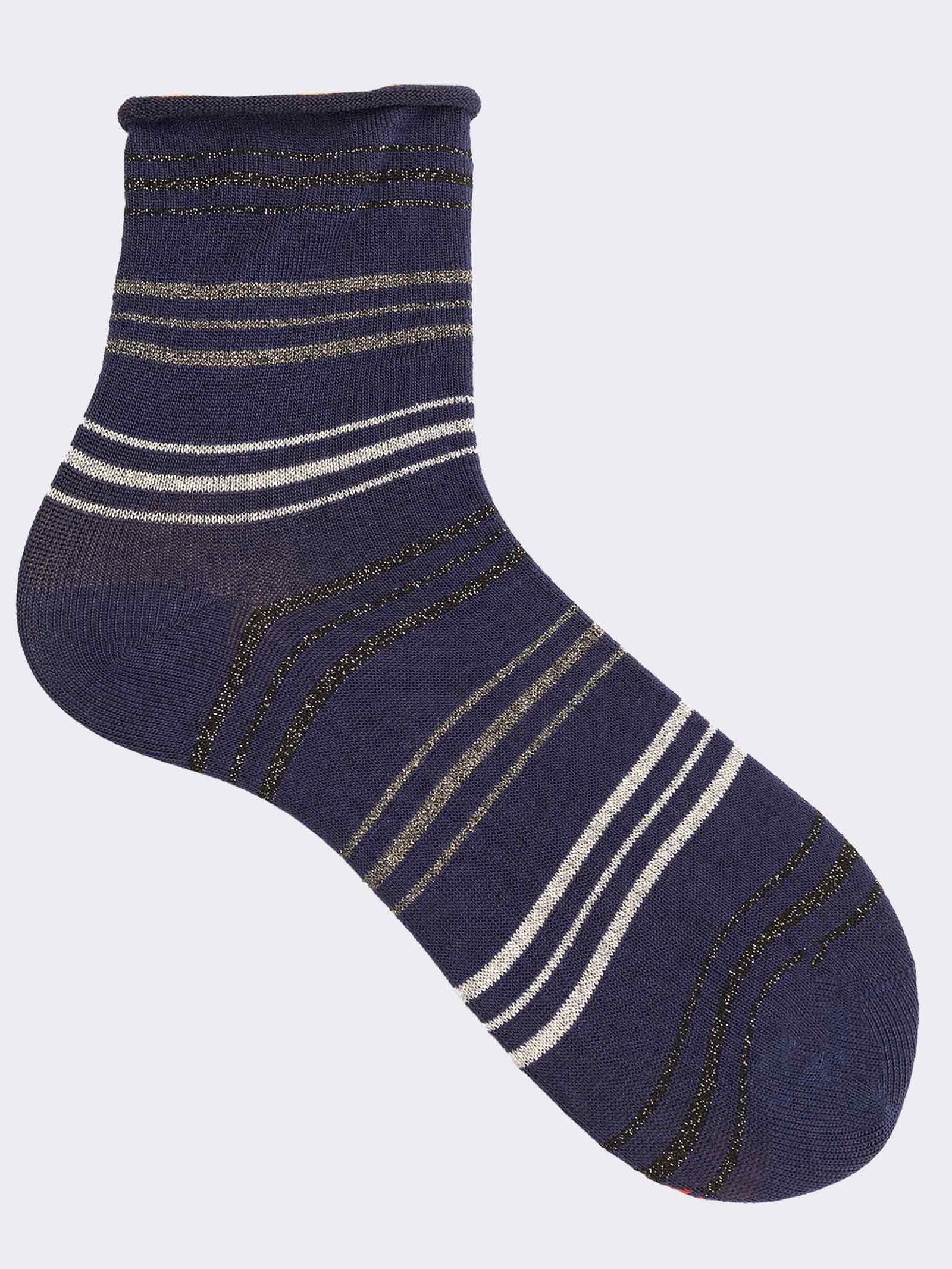 Calzini Corti a Righe Donna - Design Elegante e Comfort Premium - Image 1