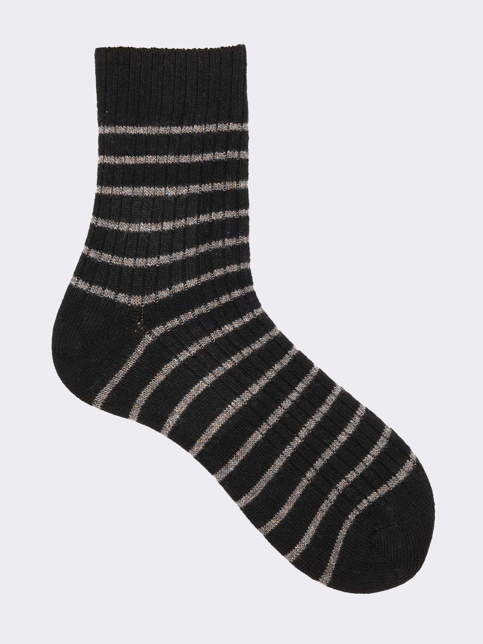 set 3 paia calze Donna a righe in misto Cashmere Made in Italy - Image 6
