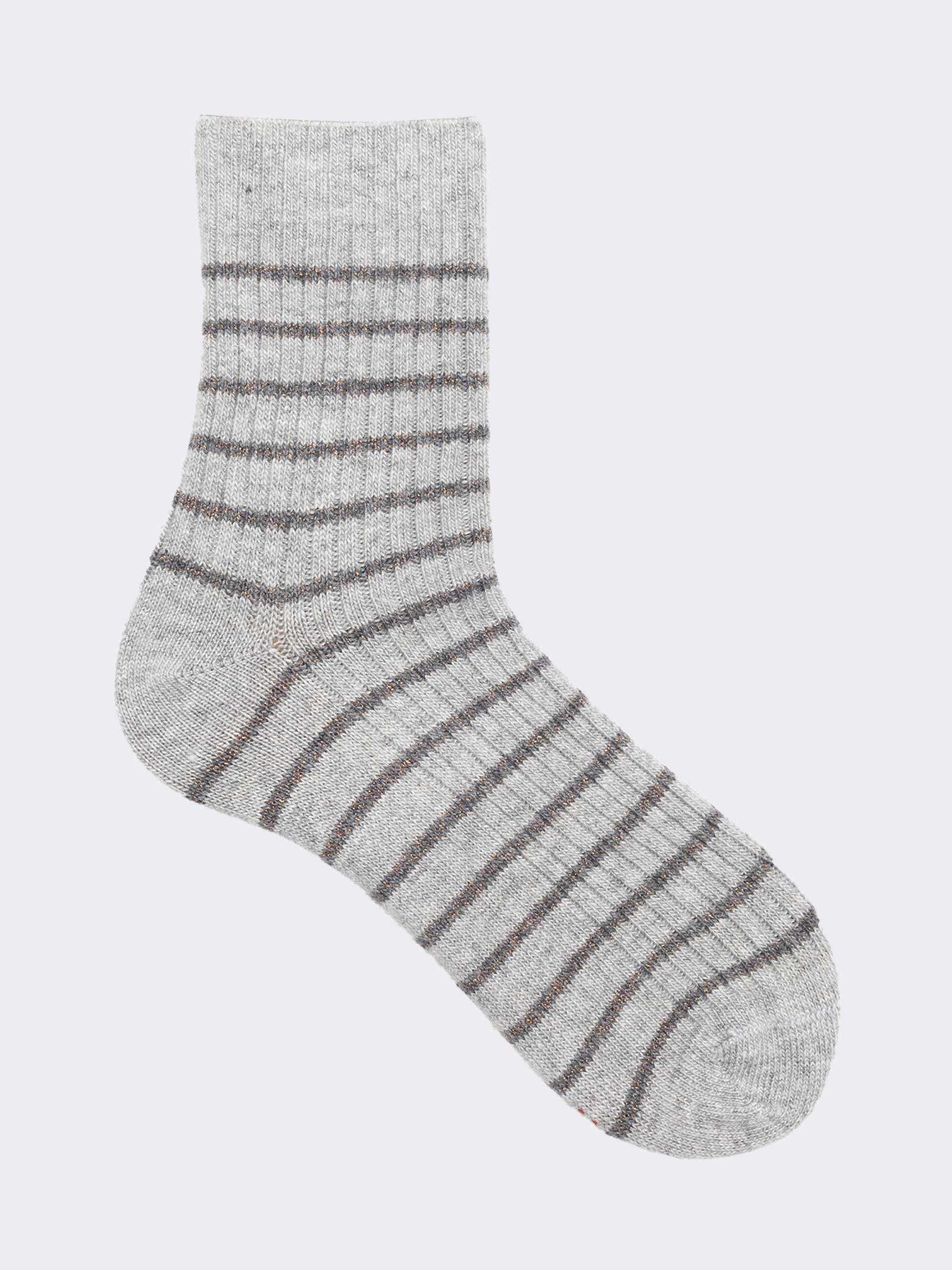 set 3 paia calze Donna a righe in misto Cashmere Made in Italy - Image 4