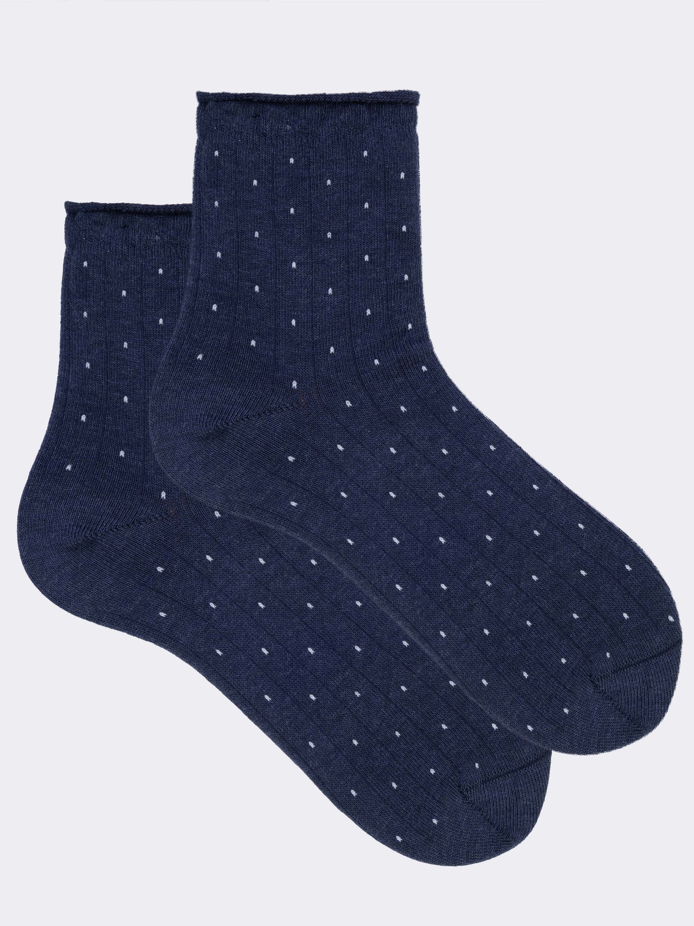 Calze corte fantasia Puntaspillo in Caldo Cotone - Made in Italy - Image 1