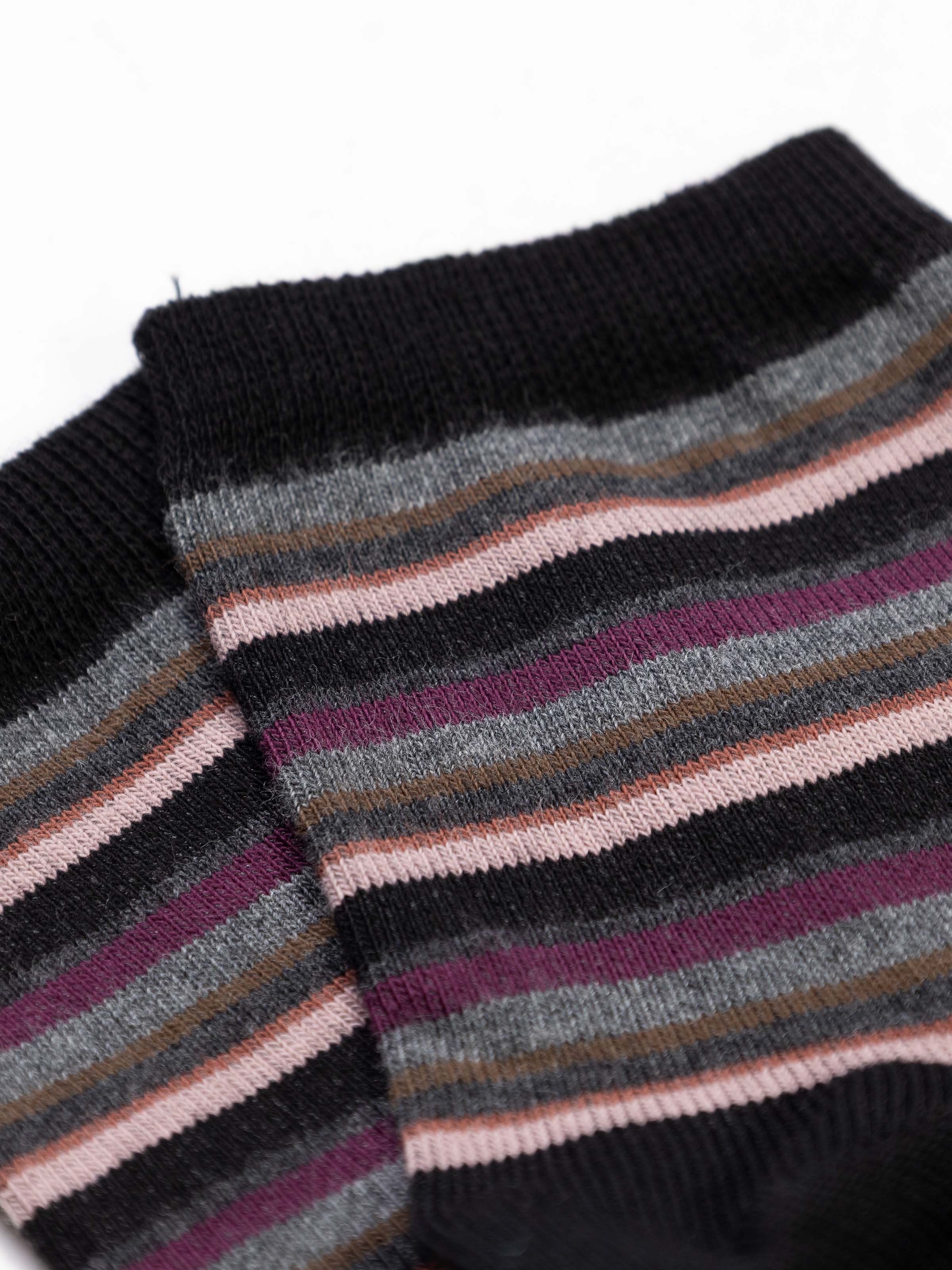Calze Corte Donna in Caldo Cotone Fantasia Multirighe - Made in Italy - Image 2