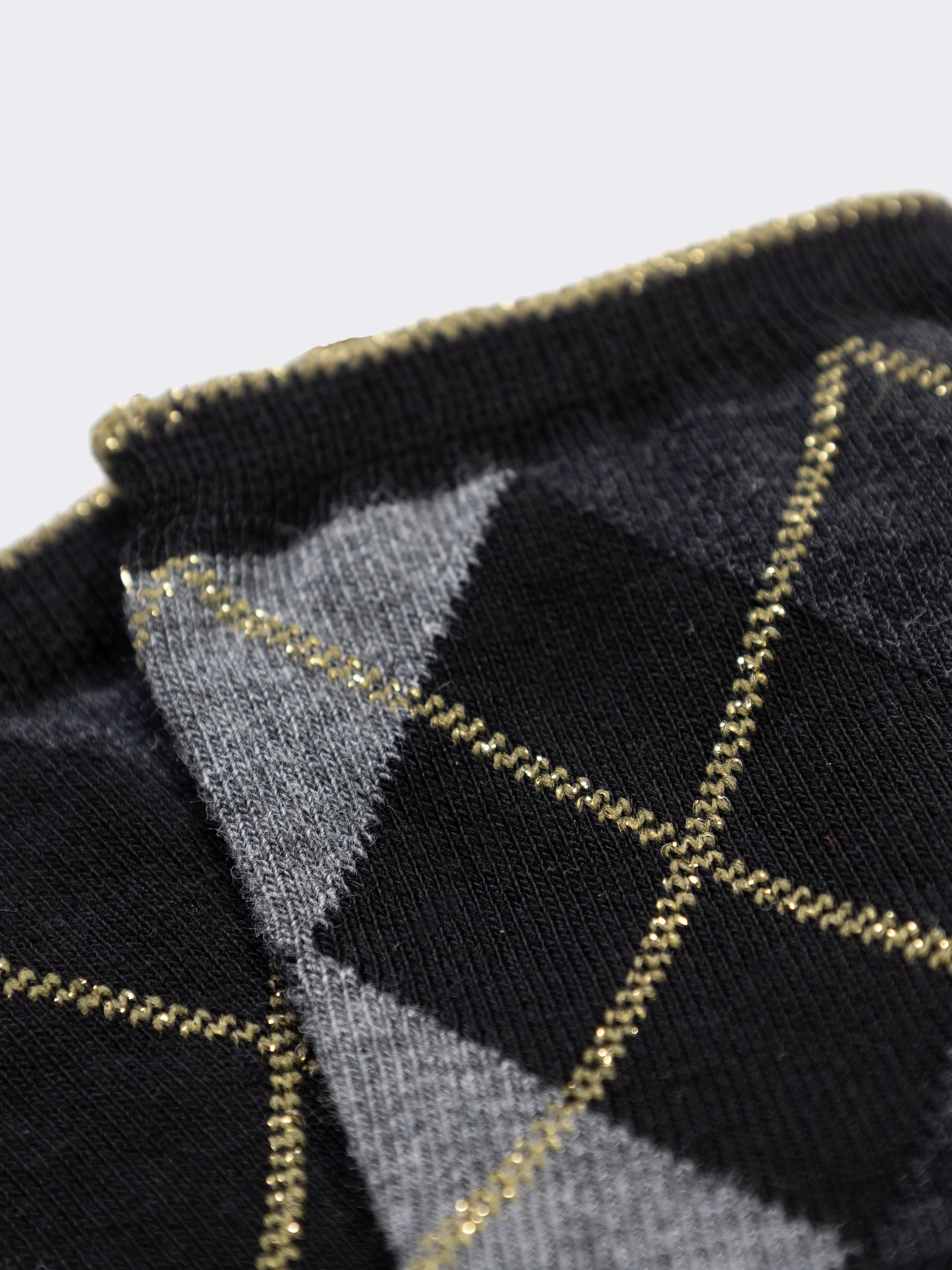 Calze corte fantasia Rombi Lurex in Caldo Cotone - Made in Italy - Image 2