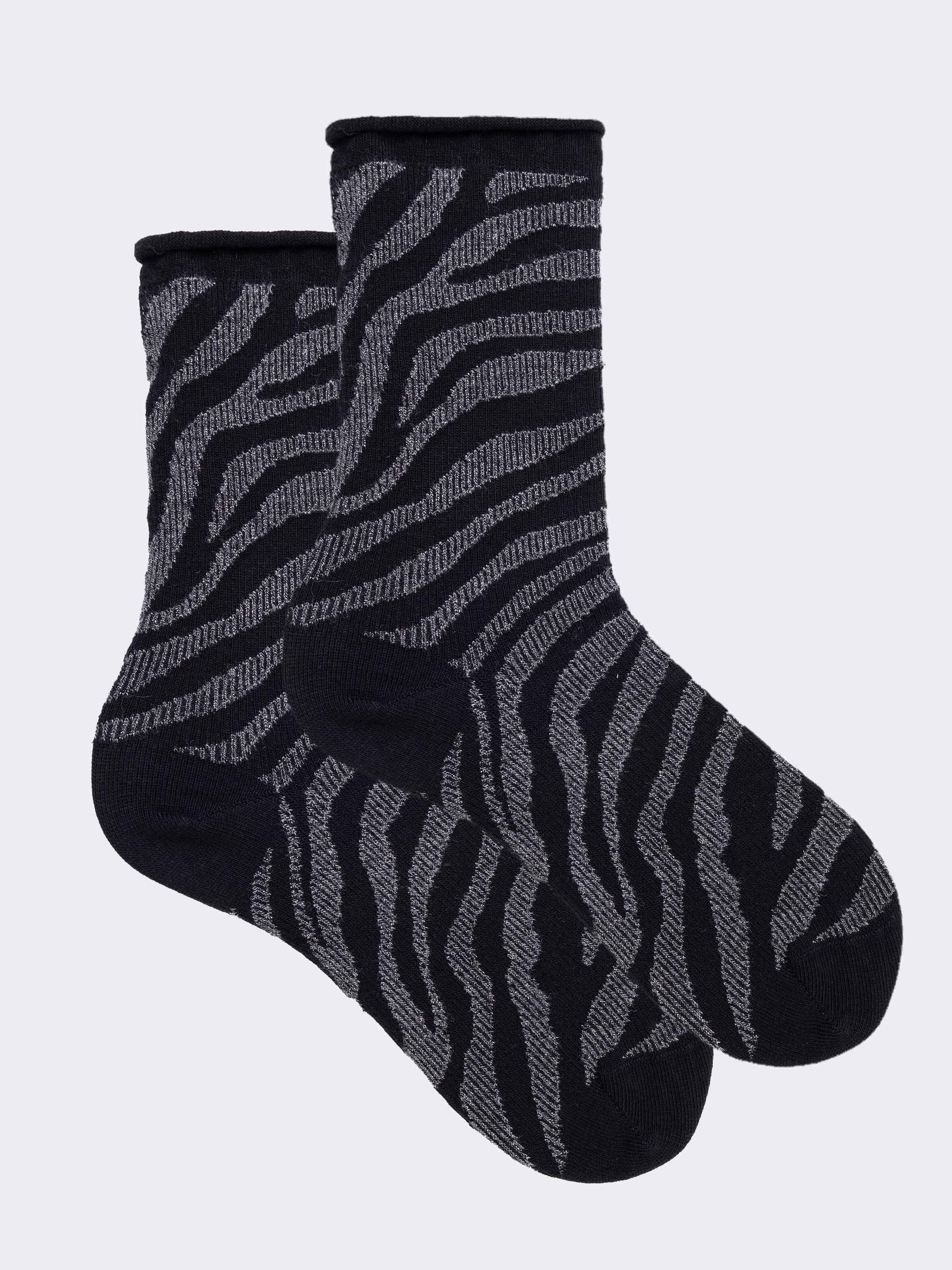 Calze Corte Fantasia Animalier in Caldo Cotone - Made in Italy - Image 1