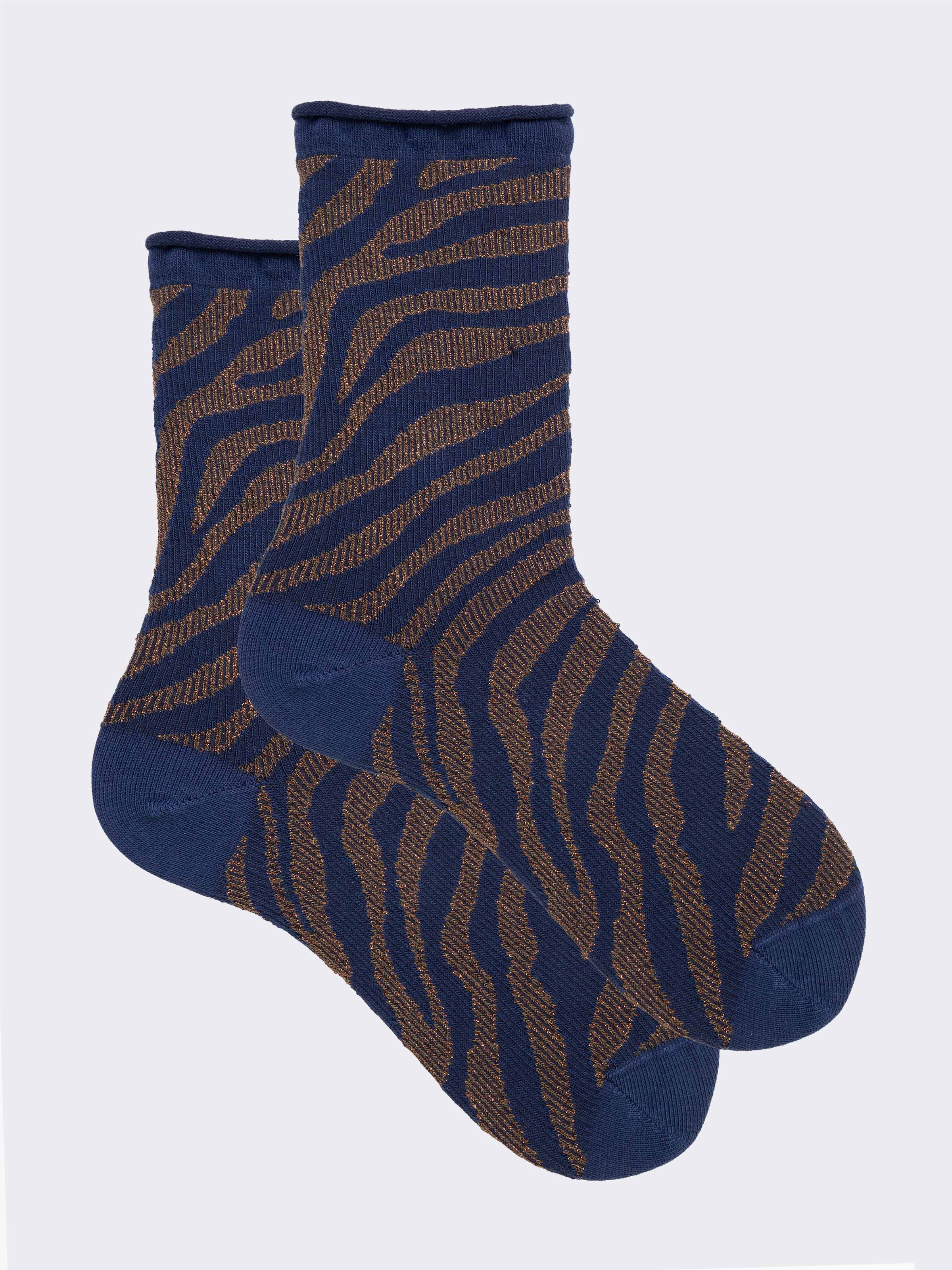 Calze Corte Fantasia Animalier in Caldo Cotone - Made in Italy