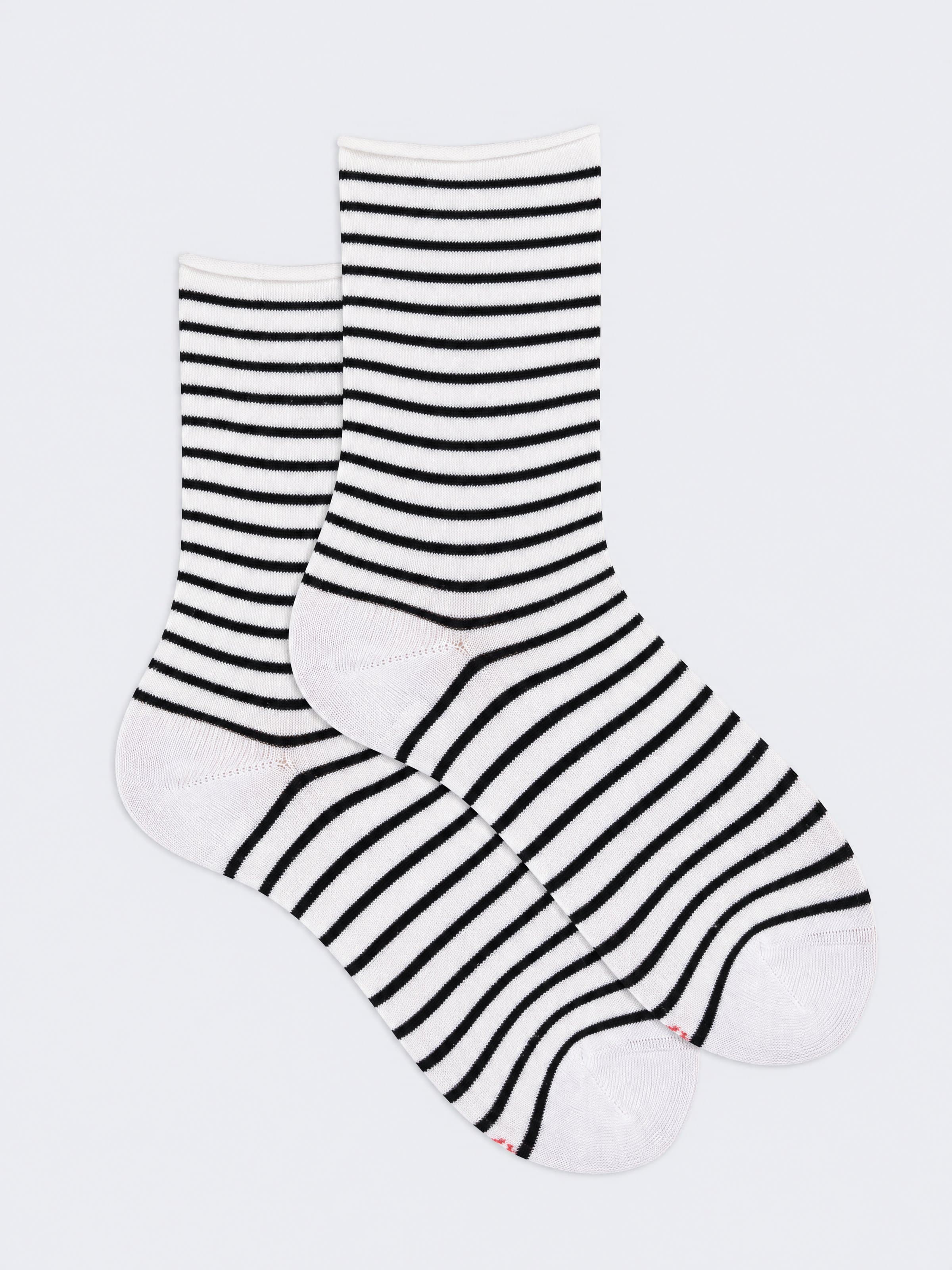 Calze Corte Donna a Righe in Cotone e Cashmere