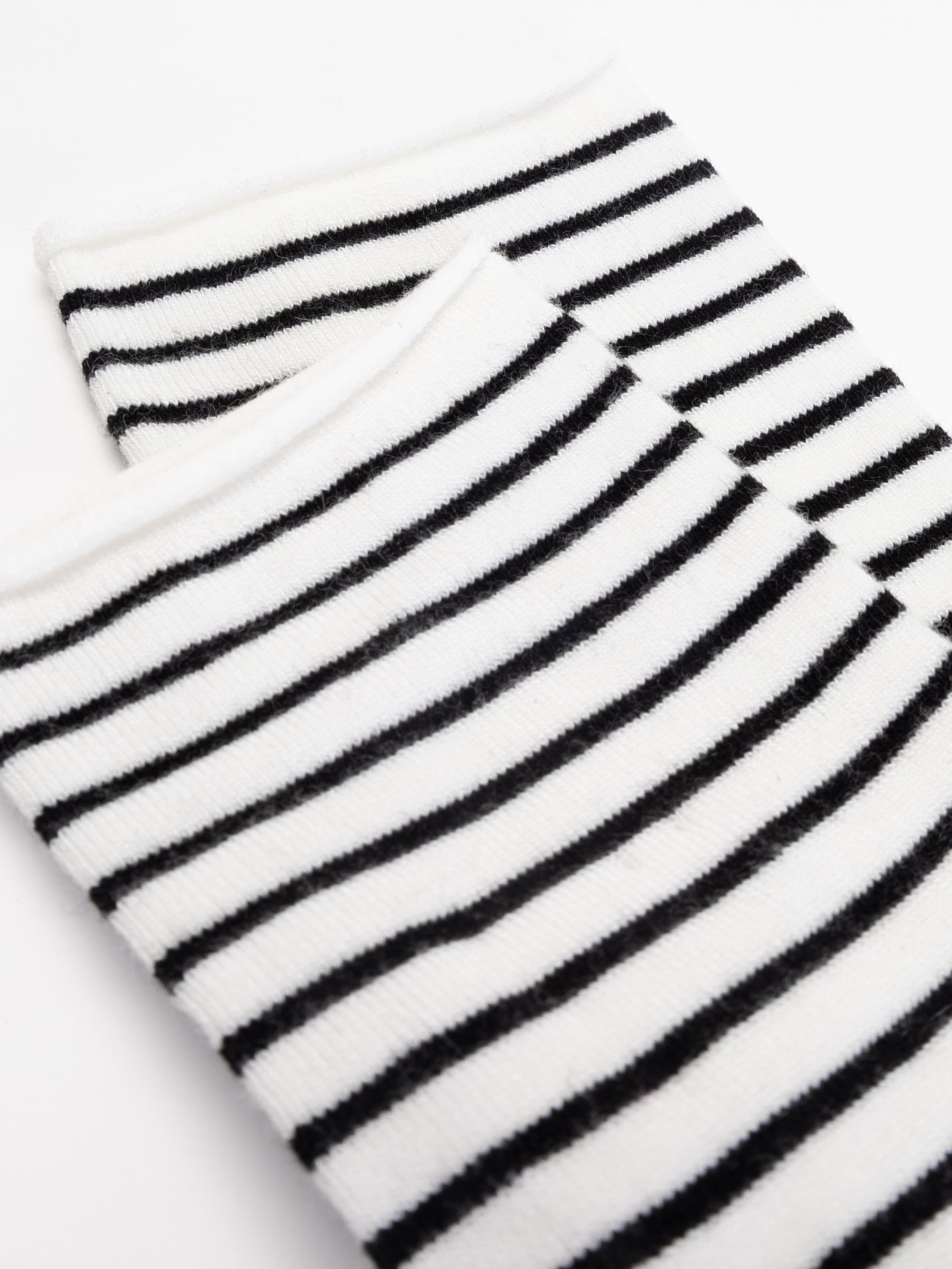 Calze Corte Donna a Righe in Cotone e Cashmere - Image 2
