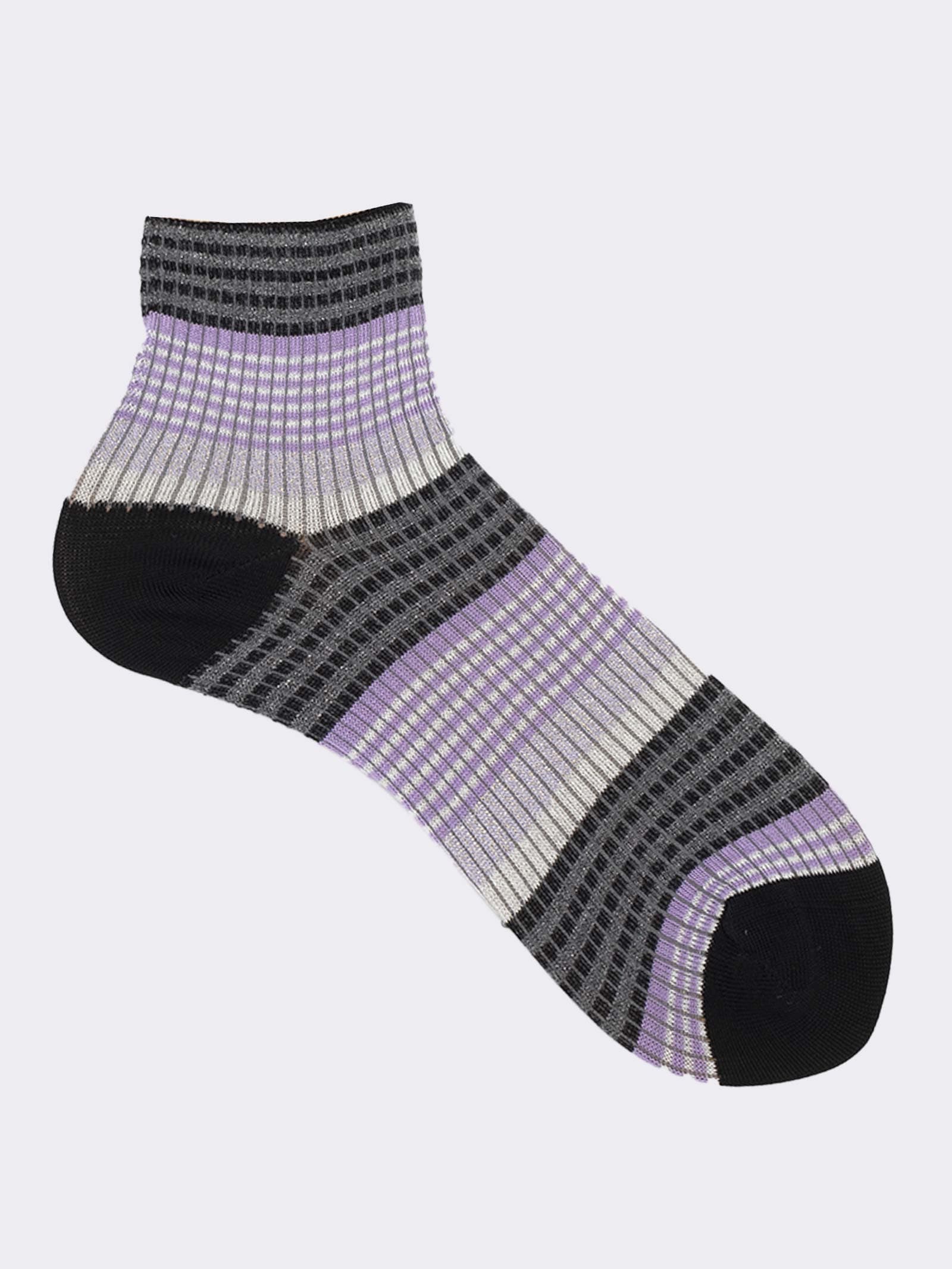 Calzini Donna Estivi a Quadretti - Design Casual-Chic alla Caviglia - Image 1