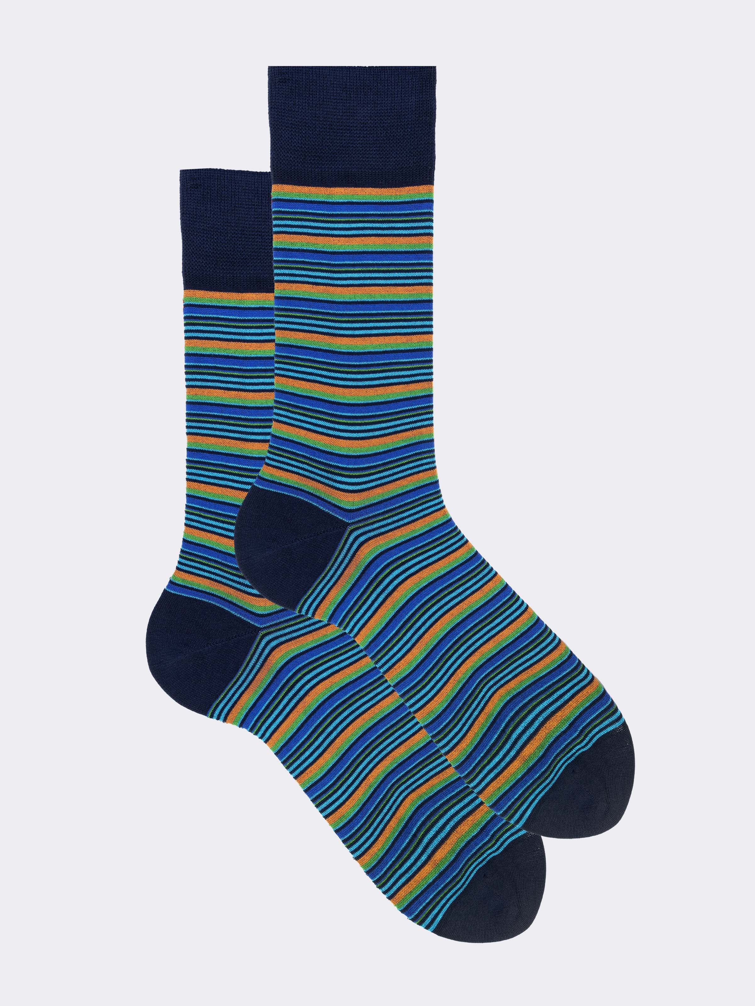 Calze corte in fresco Cotone fantasia Mille Righe Multicolor - Image 1