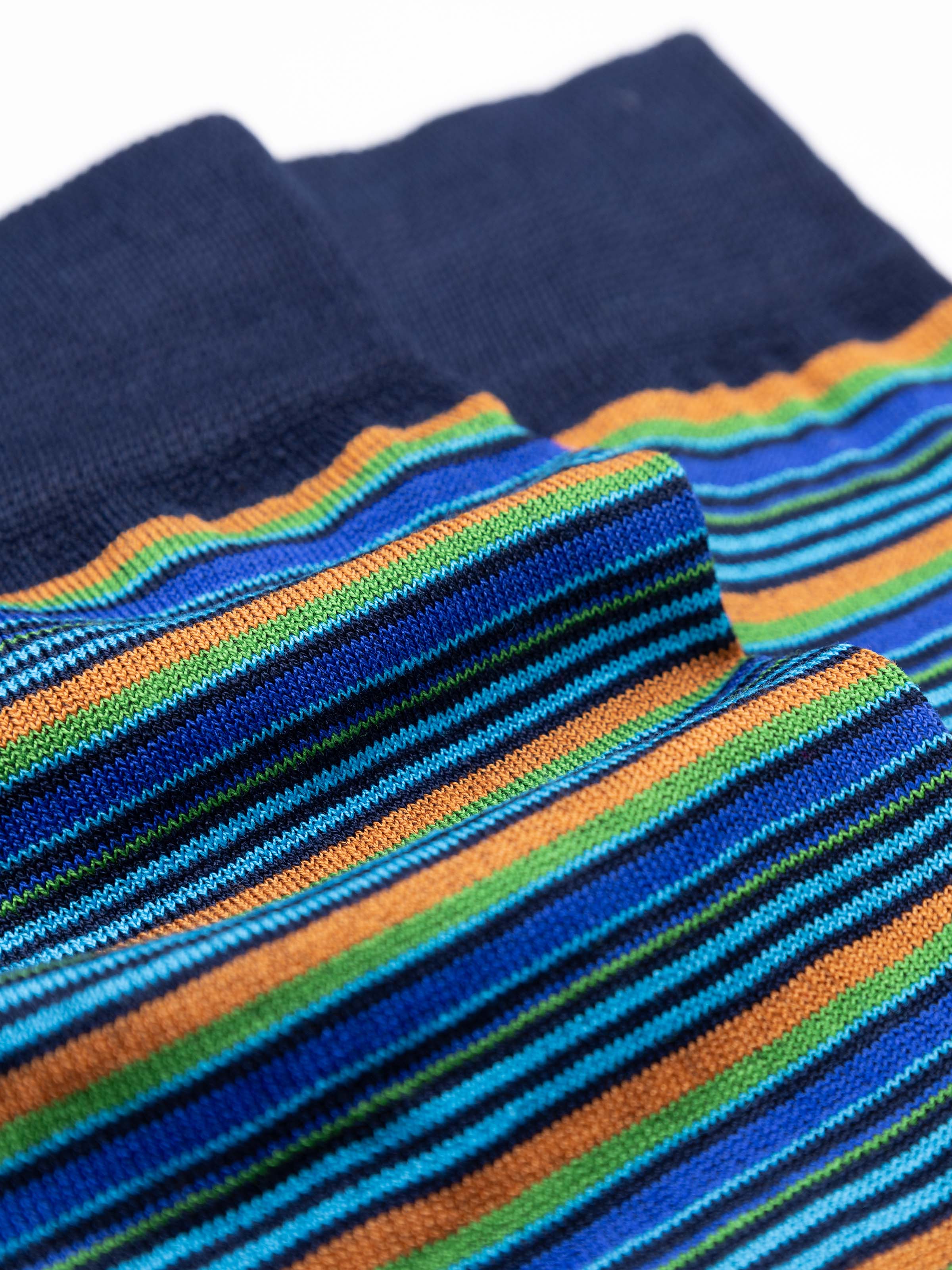 Calze corte in fresco Cotone fantasia Mille Righe Multicolor - Image 2