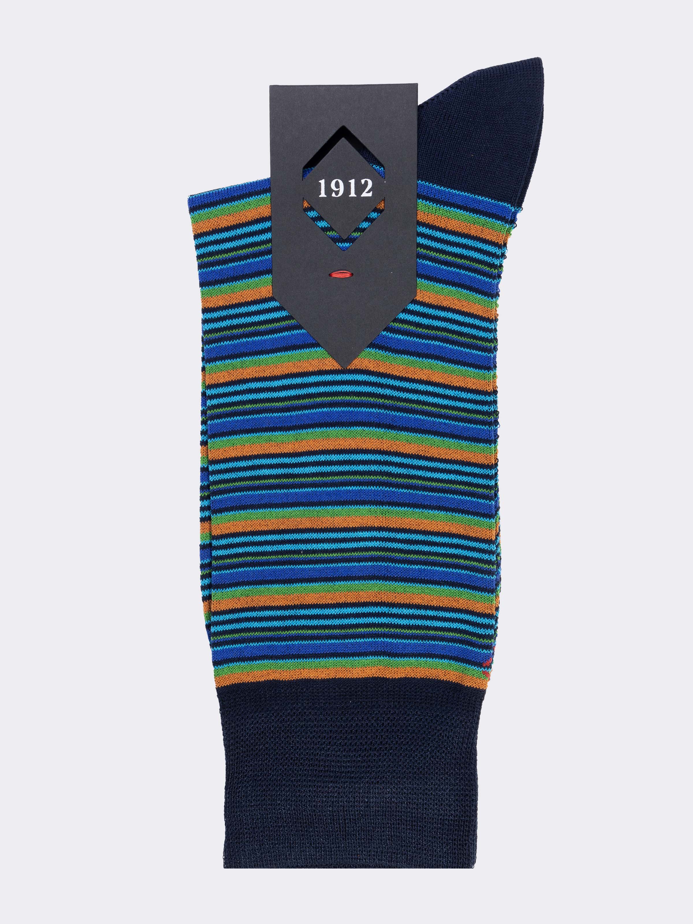 Calze corte in fresco Cotone fantasia Mille Righe Multicolor - Image 3