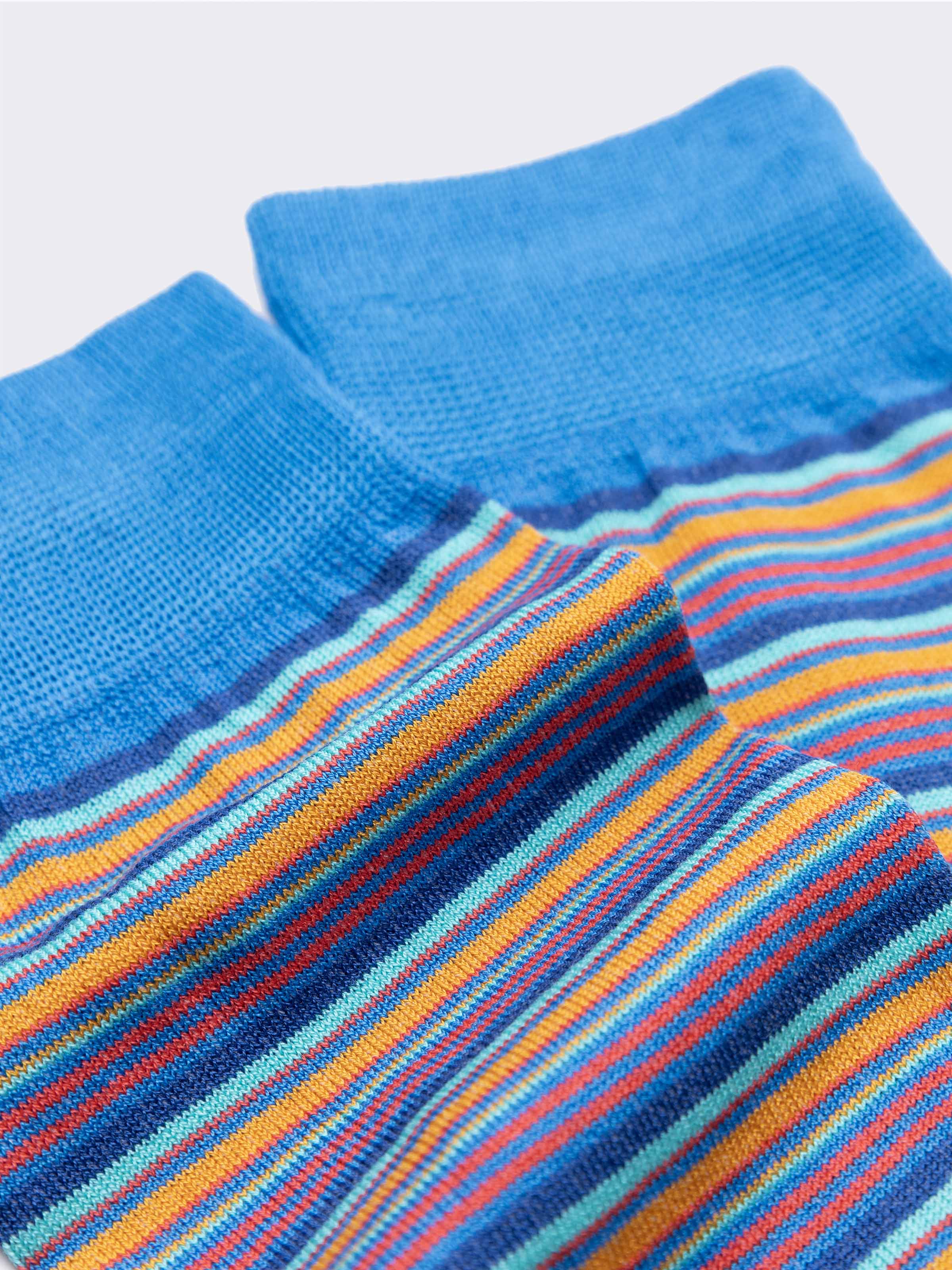 Calze lunghe in fresco Cotone fantasia Mille Righe Multicolor - Image 2