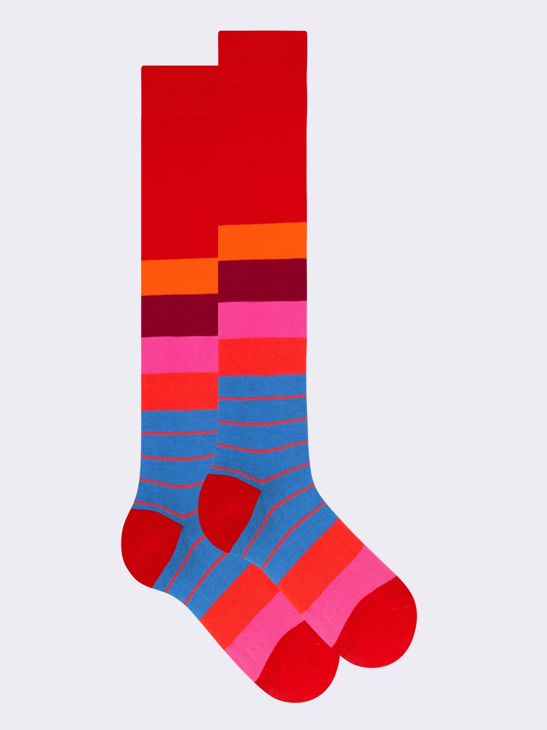 Calze lunghe in fresco Cotone fantasia Fasce Colorato