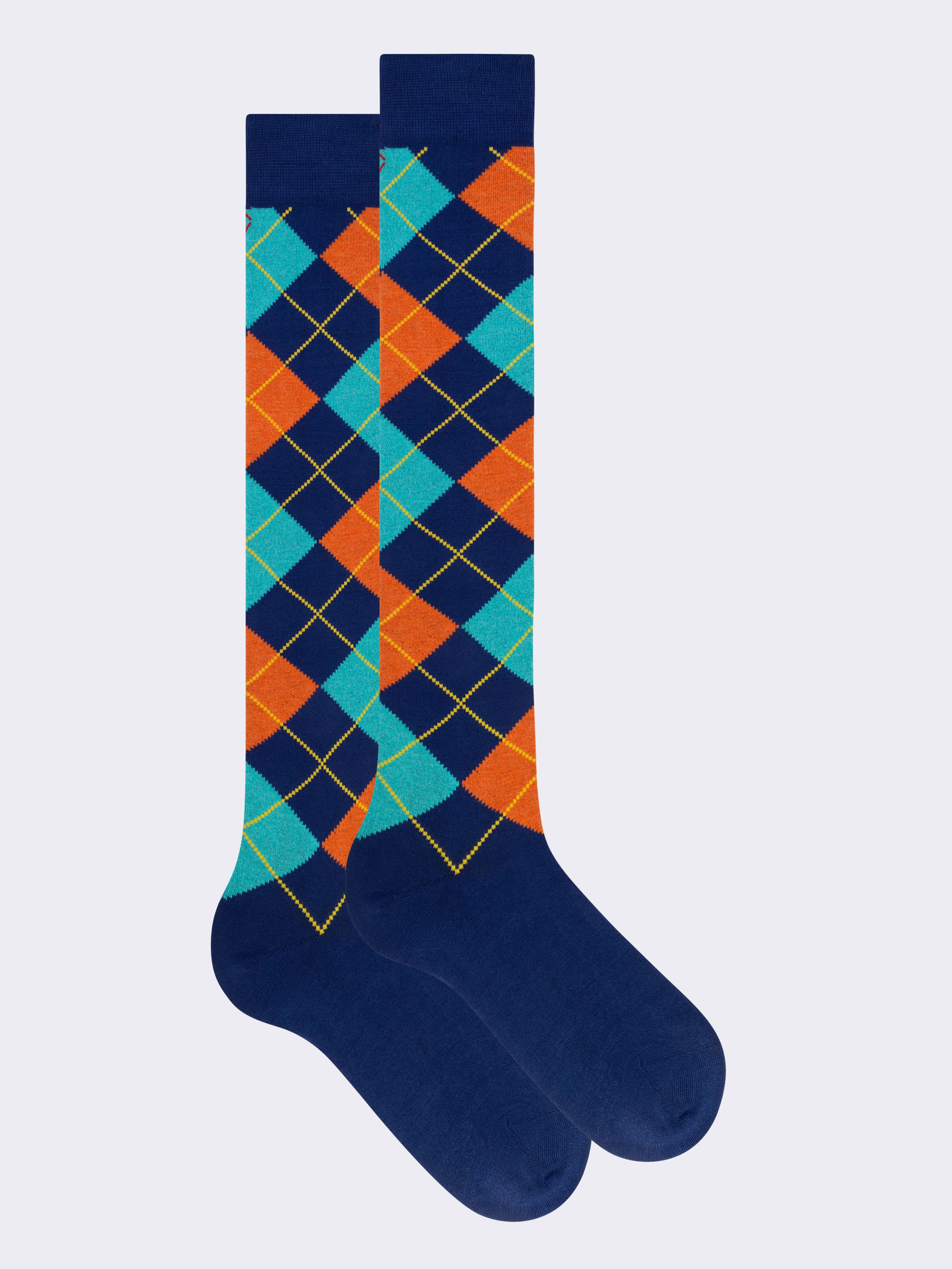 Calze lunghe in fresco Cotone fantasia Argyle - Image 1