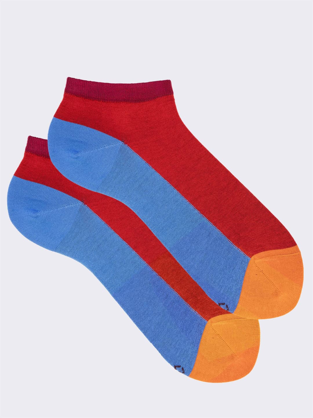 Calze sneakers in fresco Cotone fantasia Color Block