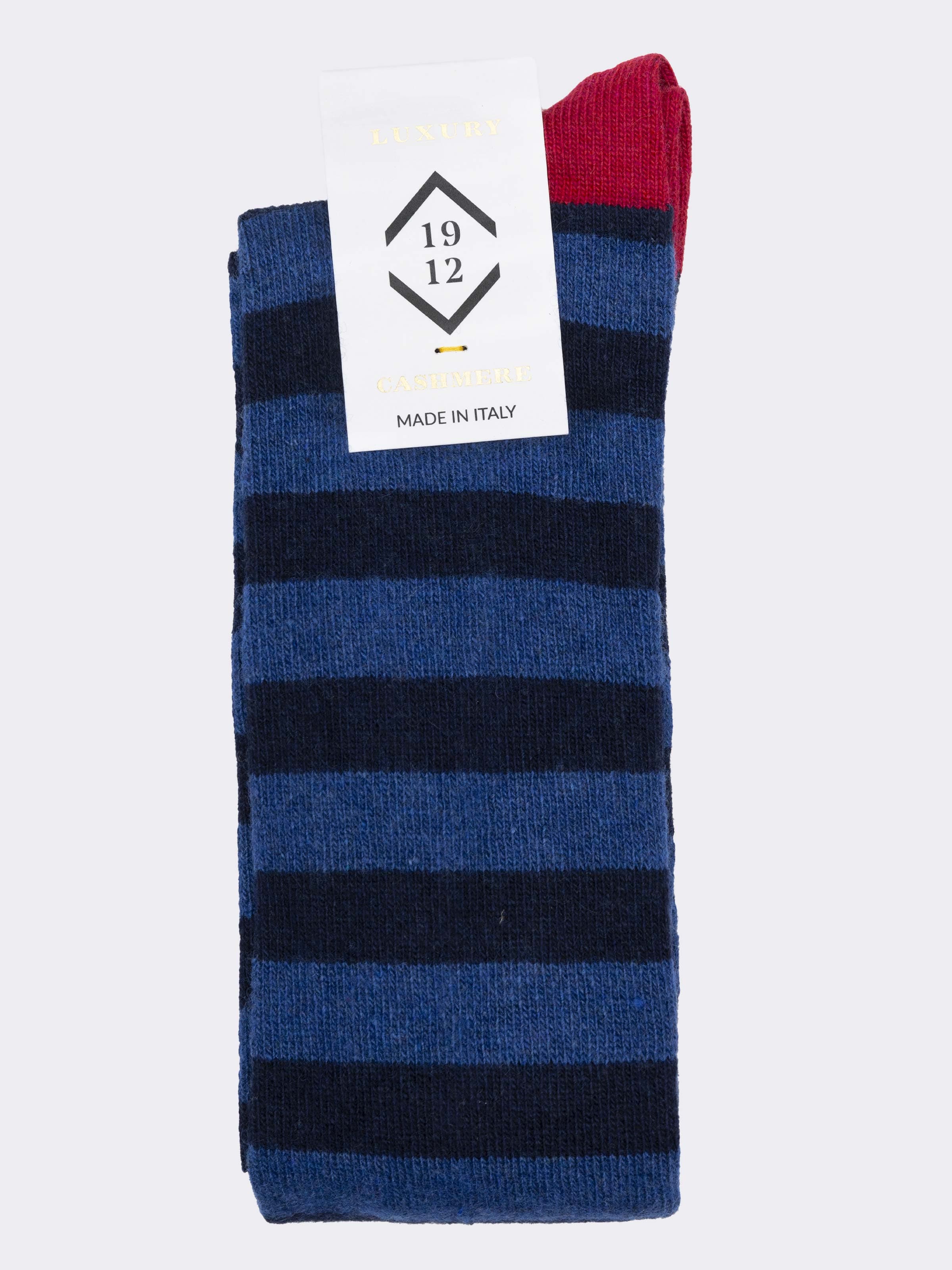 Calze Lunghe Uomo fantasia a Righe in misto Cashmere - Made in Italy - Image 2
