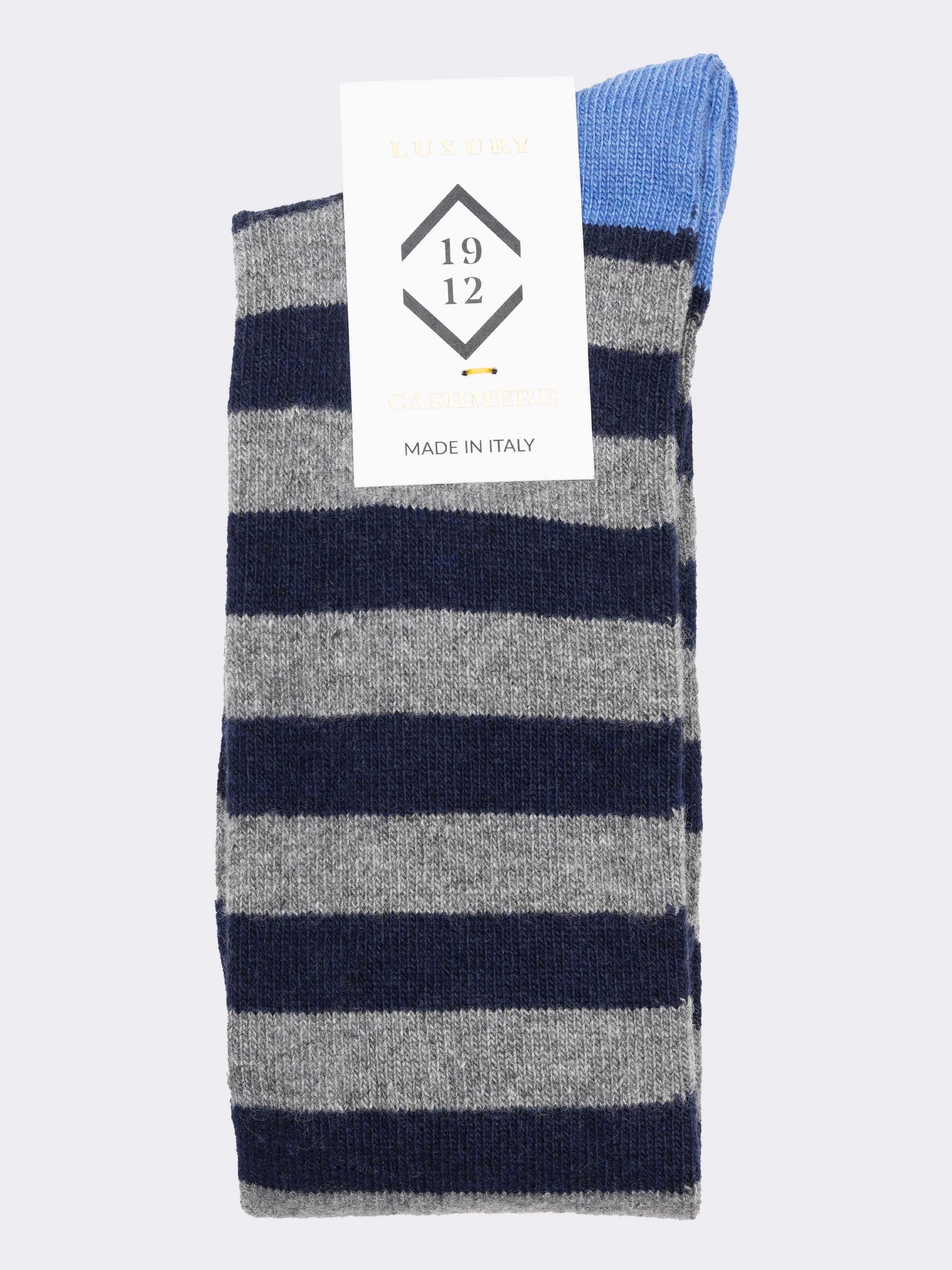 Calze Lunghe Uomo fantasia a Righe in misto Cashmere - Made in Italy - Image 2