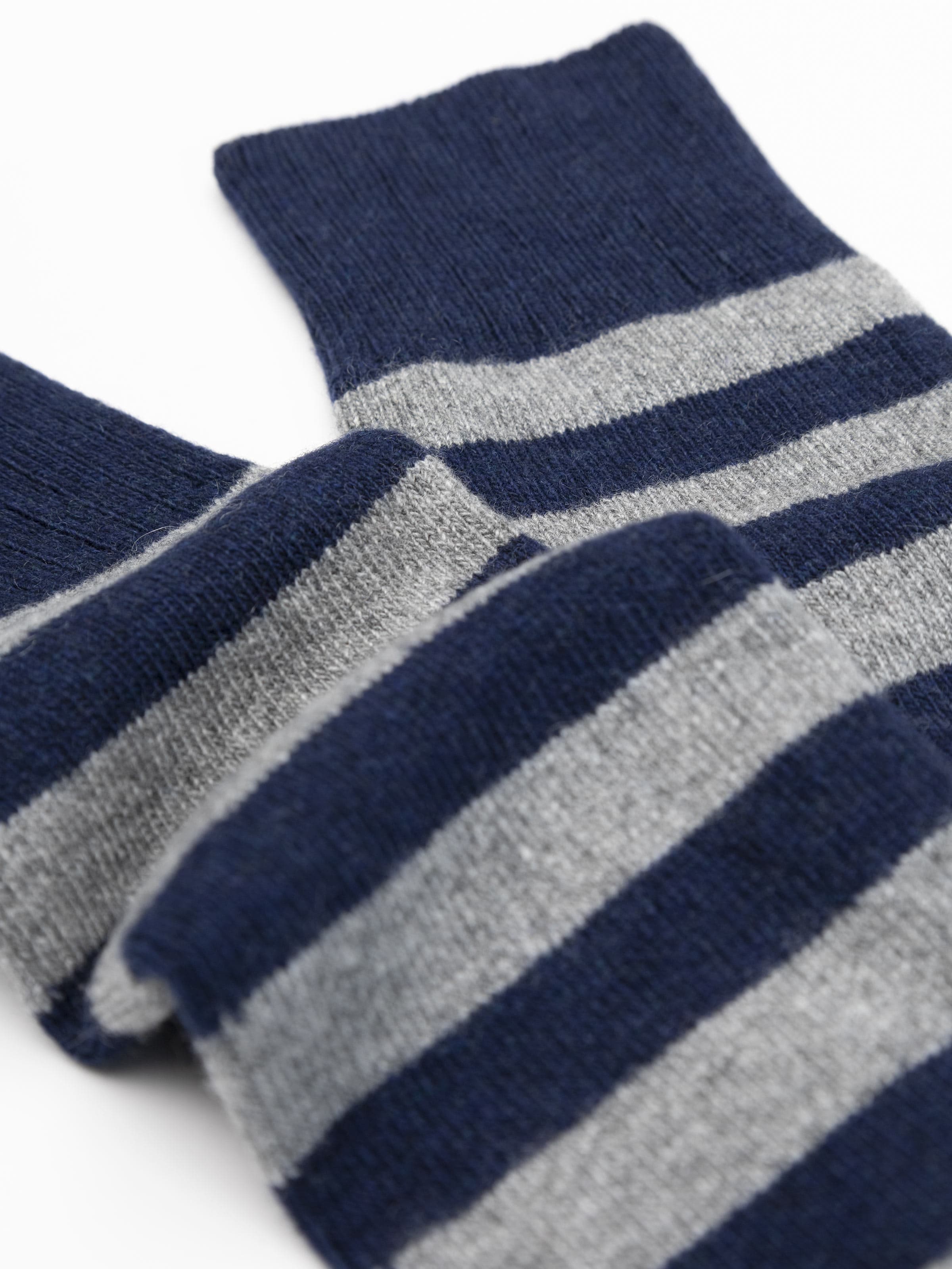 Calze Lunghe Uomo fantasia a Righe in misto Cashmere - Made in Italy - Image 3