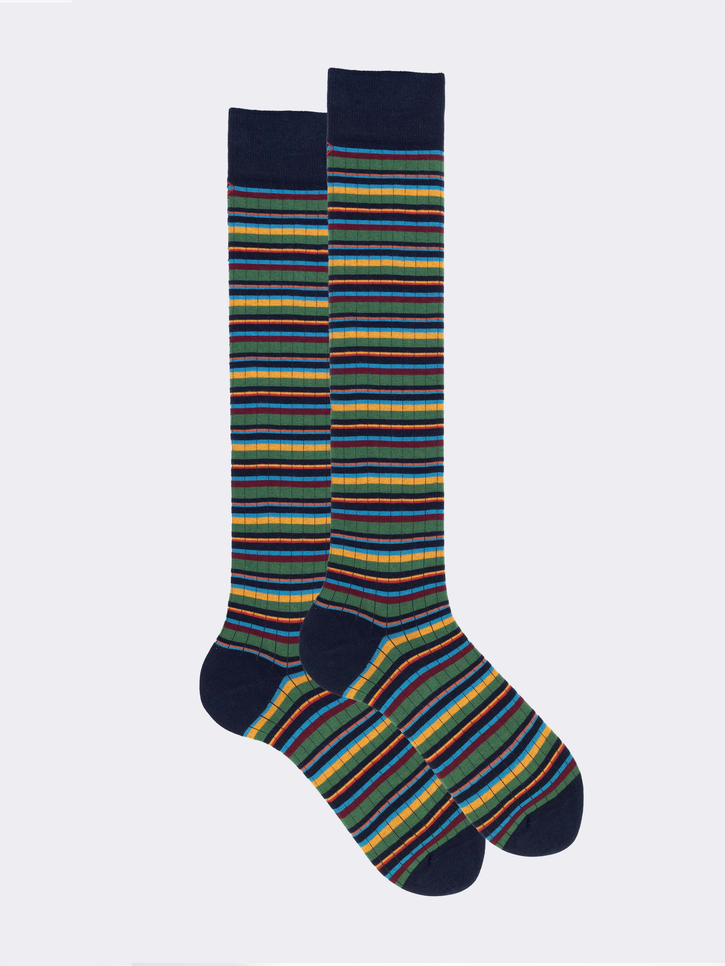 Calze Lunghe Uomo Fantasia Millerighe in Caldo Cotone - Made in Italy - Image 1