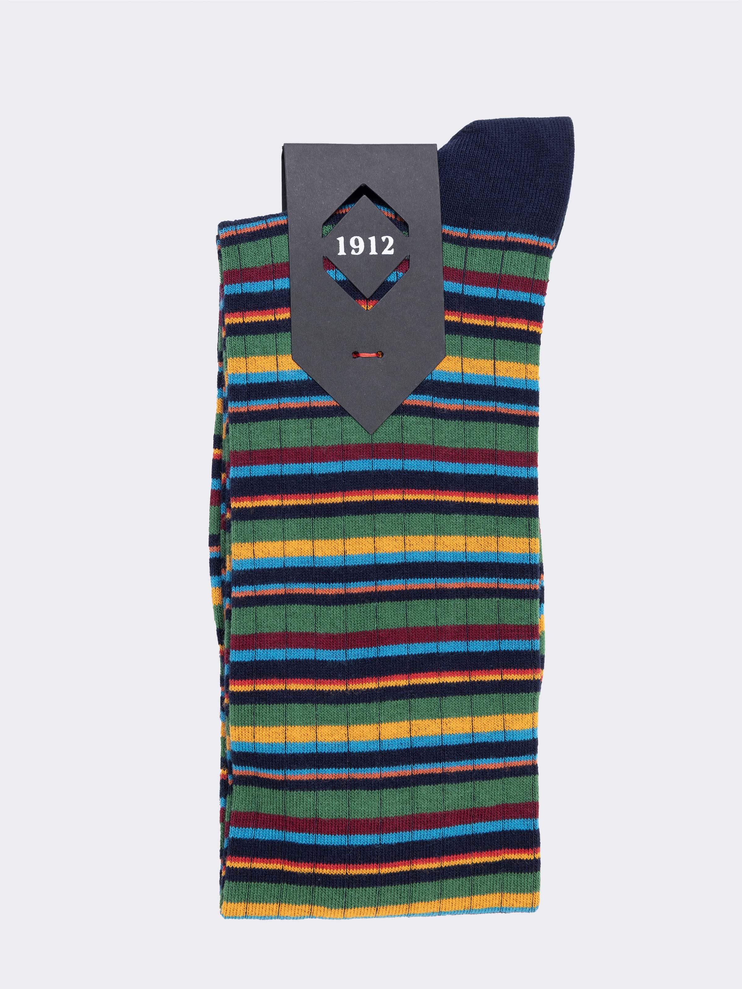 Calze Lunghe Uomo Fantasia Millerighe in Caldo Cotone - Made in Italy - Image 2