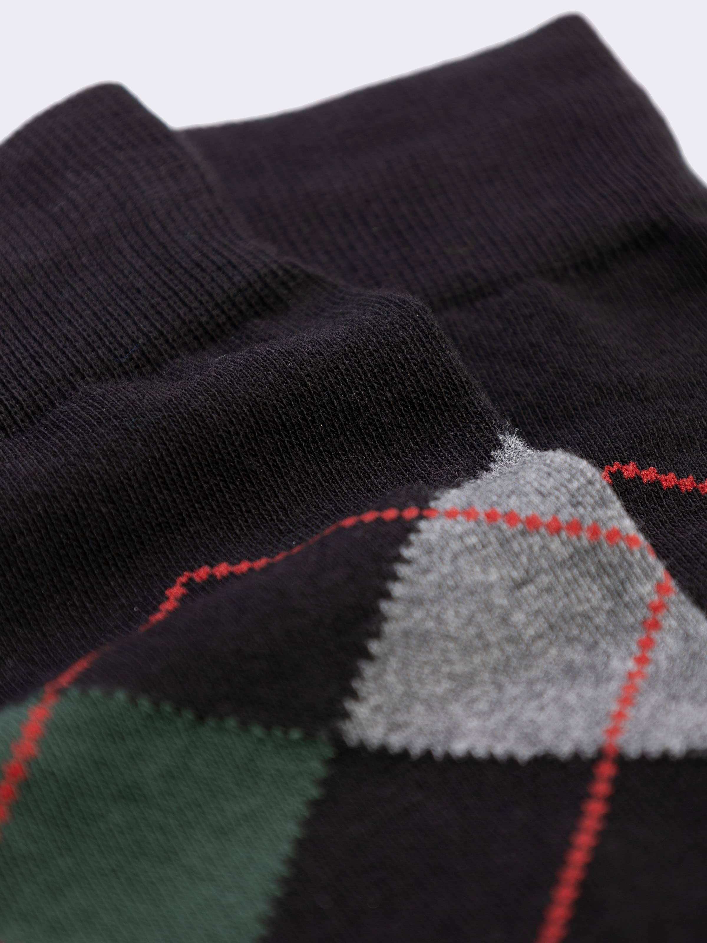 Calze Lunghe Uomo Motivo Argyle Rombi in Caldo Cotone - Image 2