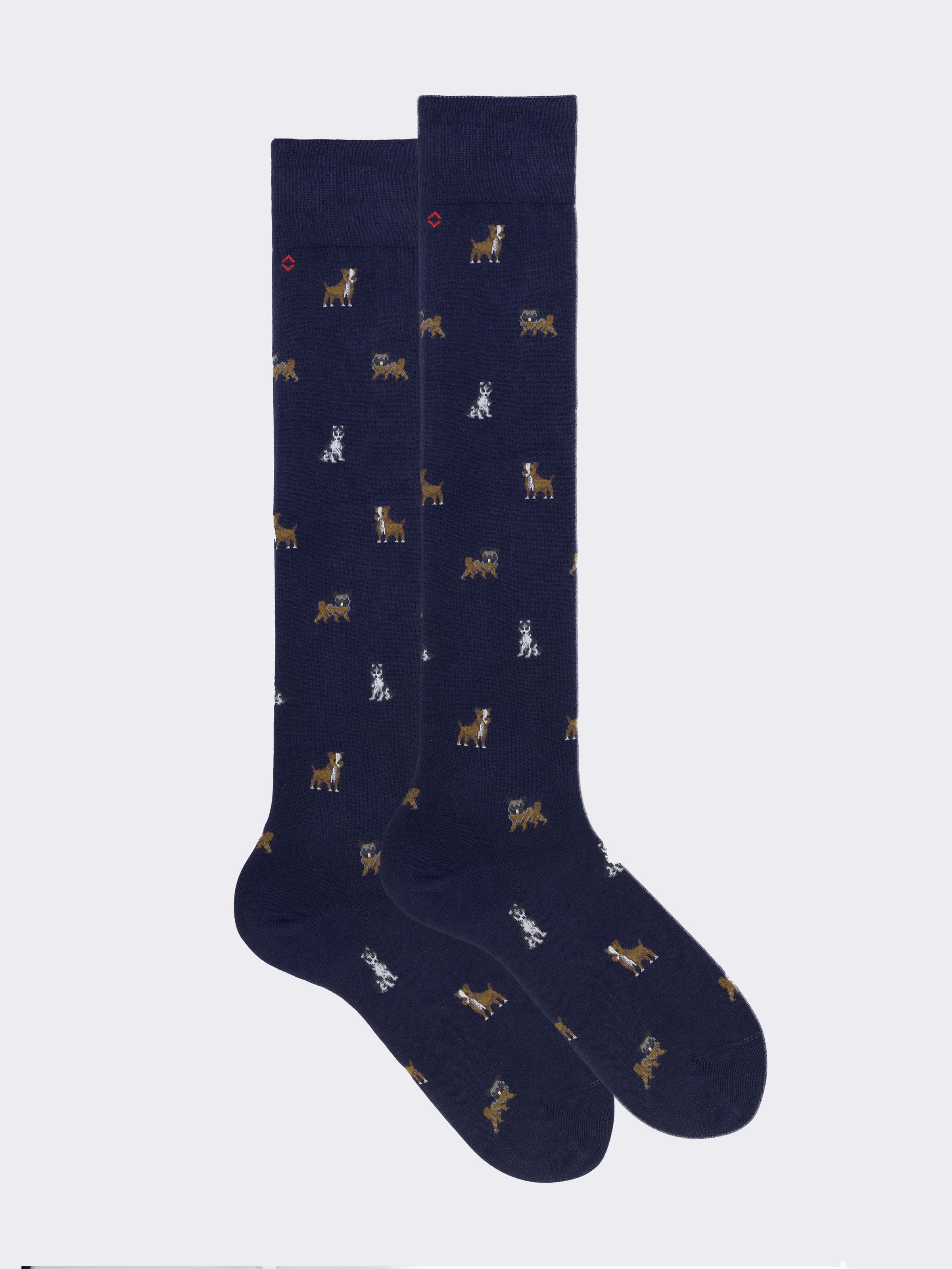 Calze Lunghe Uomo Fantasia con Cagnolini - Made in Italy - Image 1