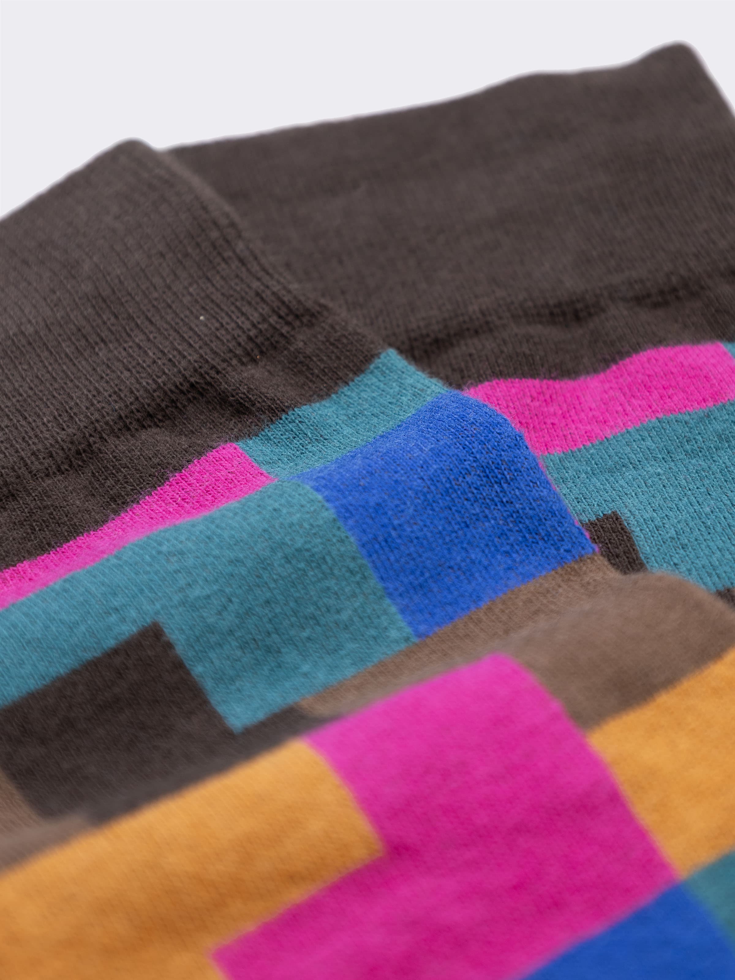 Calze lunghe Uomo fantasia Color Block in Caldo Cotone - Made in Italy - Image 2
