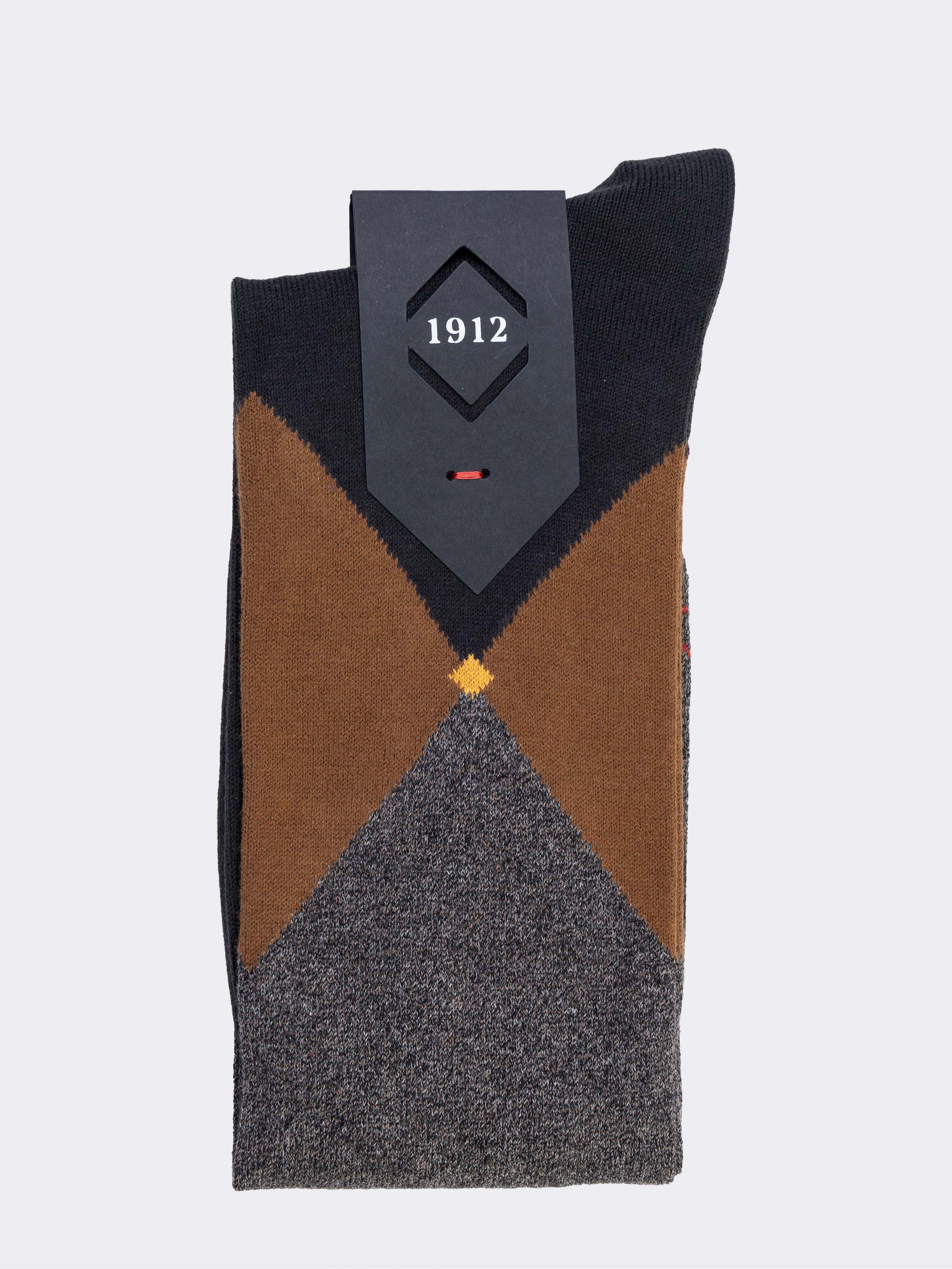 Calze Lunghe Uomo Fantasia Rombi - Made in Italy - Image 3
