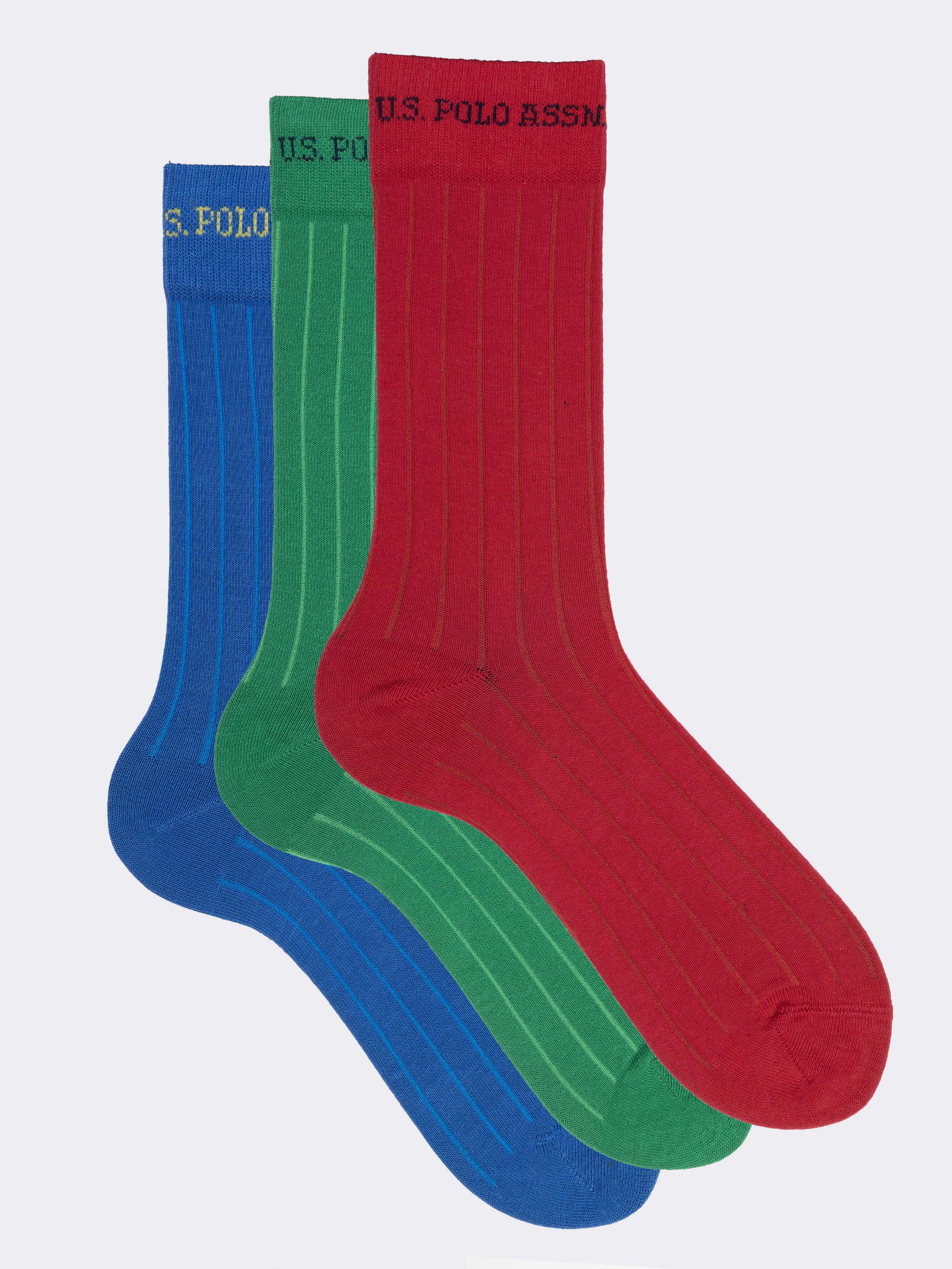 3 Paia Calze Corte Uomo U.S. POLO ASSN. in Caldo Cotone - Design a Coste - Image 1