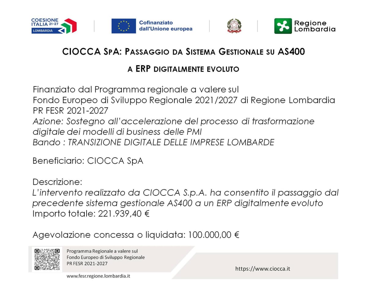 Dall'AS400 a un ERP di nuova generazione: la trasformazione digitale di Ciocca prende forma