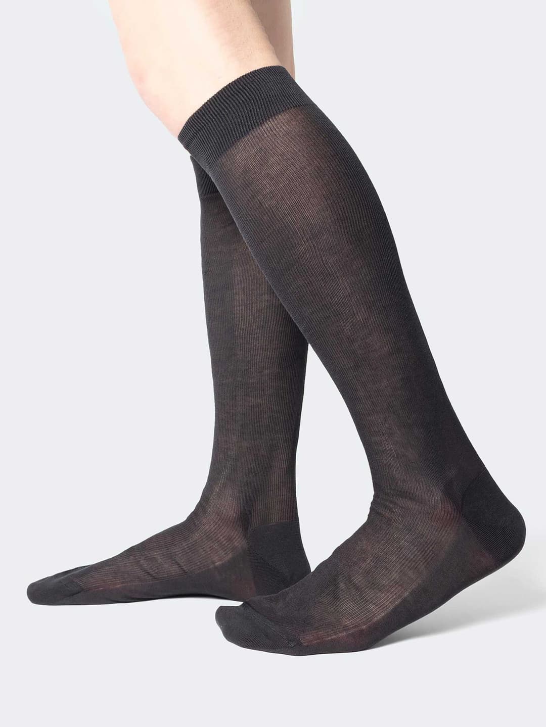 Calze lunghe costina 1:1, cotone Filo di Scozia 100% - Made in Italy